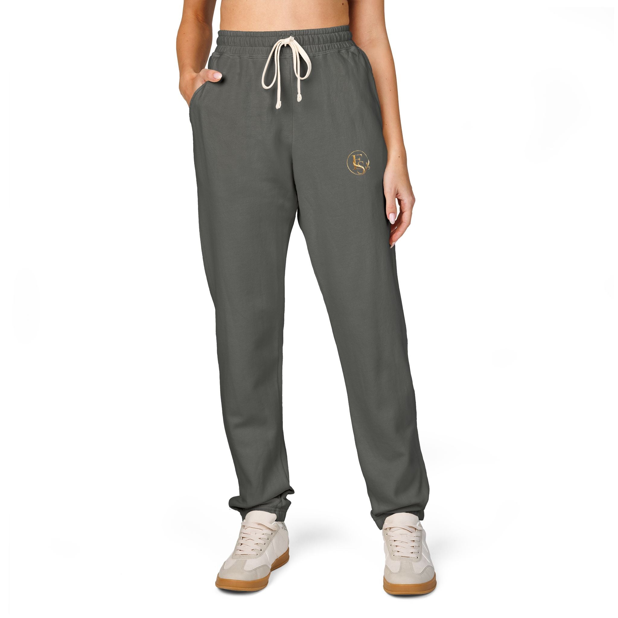 Embroidered Olive Fleece Sweatpants — Cozy Unisex Joggers