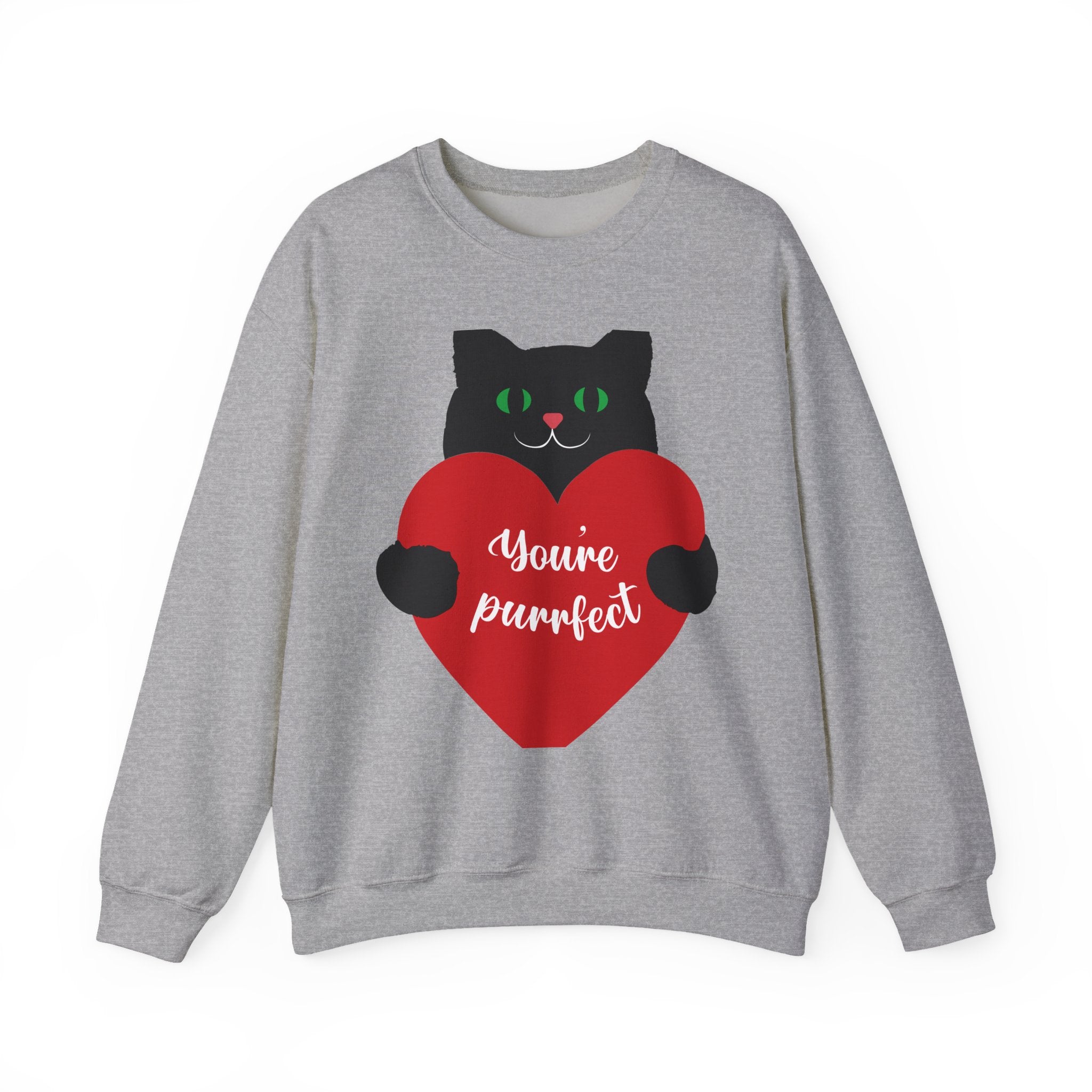 Cat Valentine Sweatshirt - "You're Purrfect" Heart Graphic