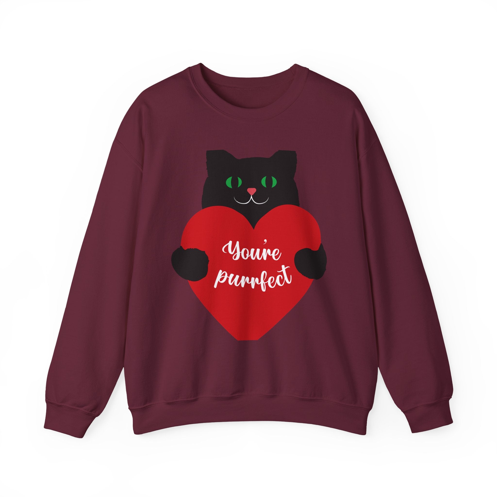 Cat Valentine Sweatshirt - "You're Purrfect" Heart Graphic