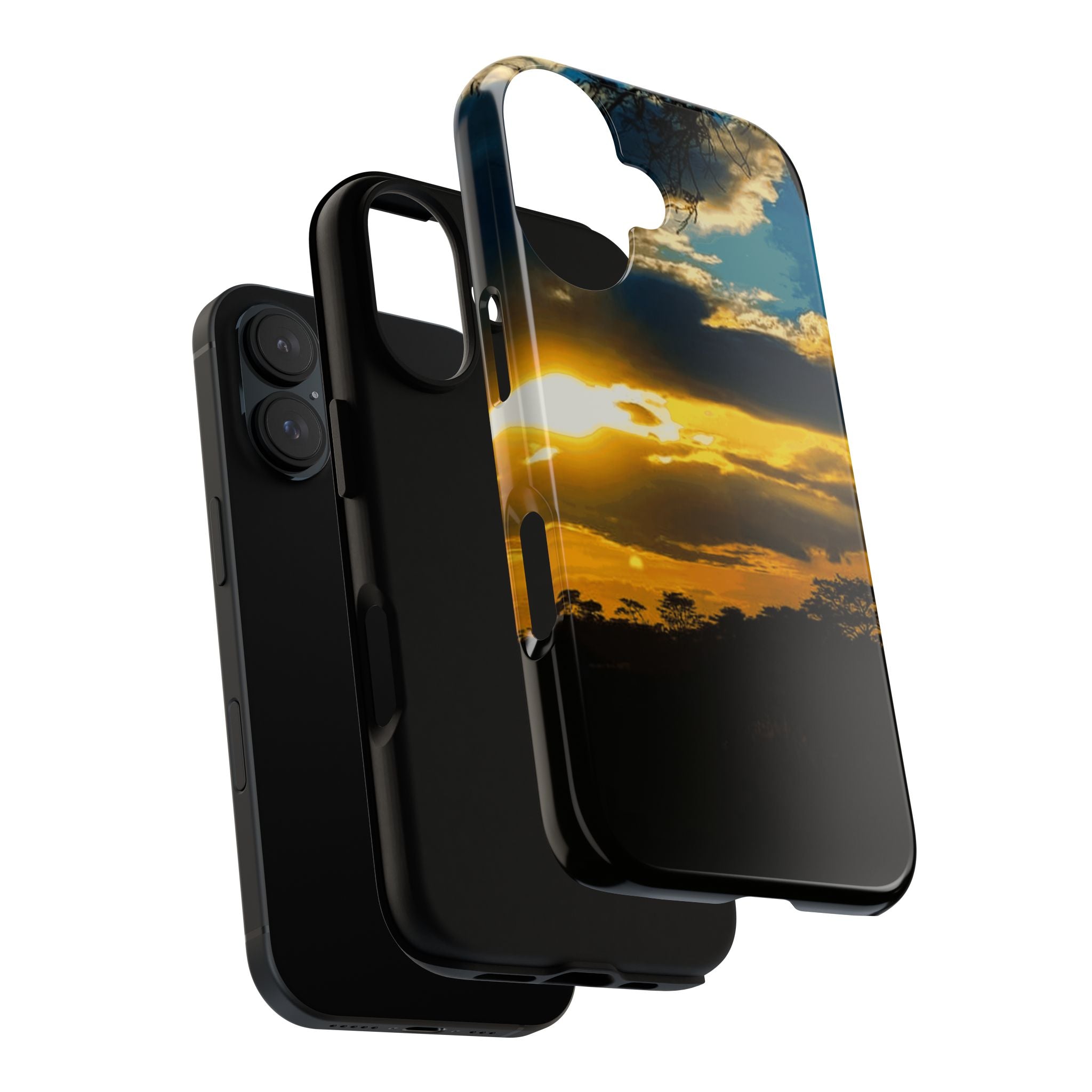 Sunset Sky Tough Phone Case – Durable Protective Phone Cover with Golden Clouds Design