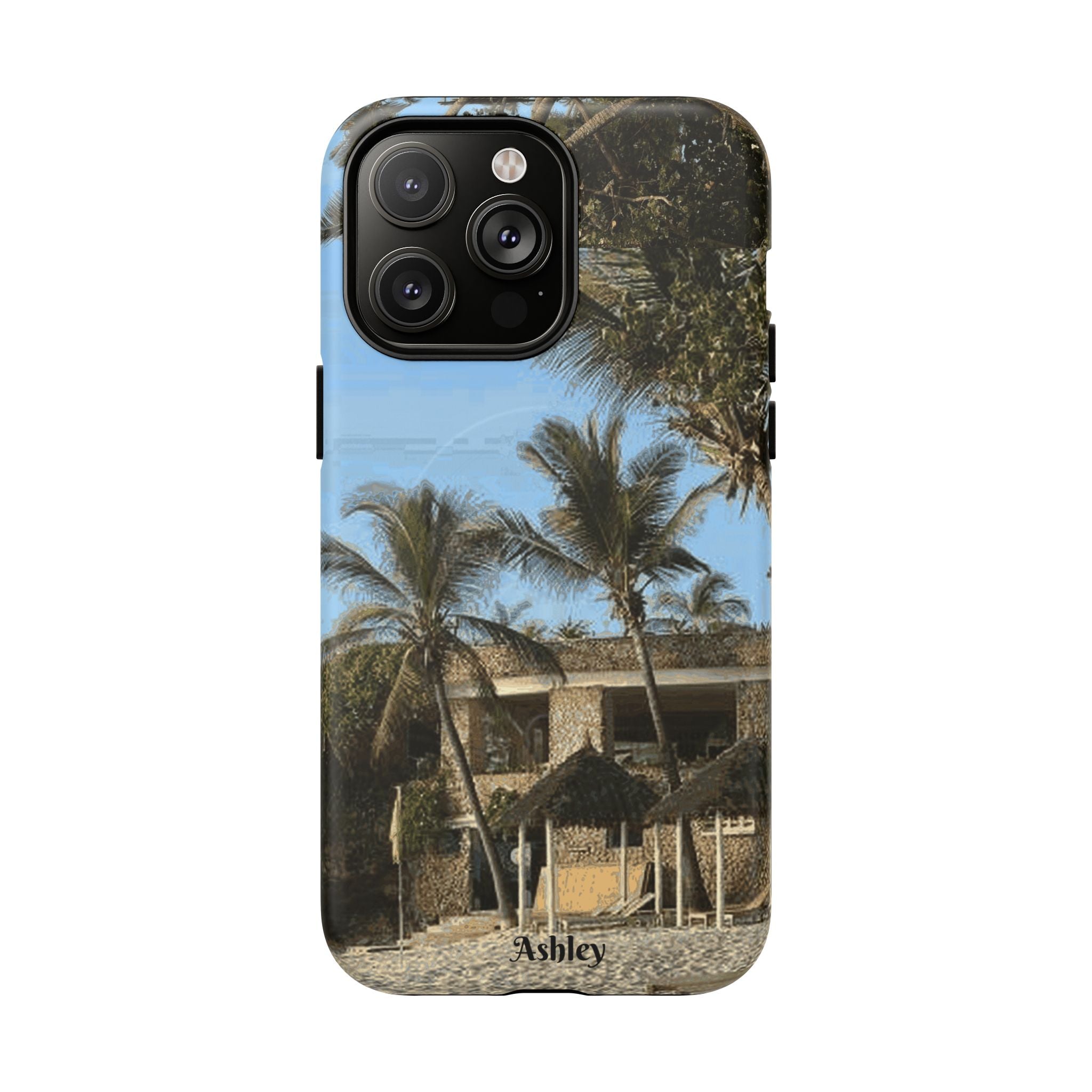 Tropical Palm Beach Magnetic Phone Case — Customizable 'Ashley' Seaside Design