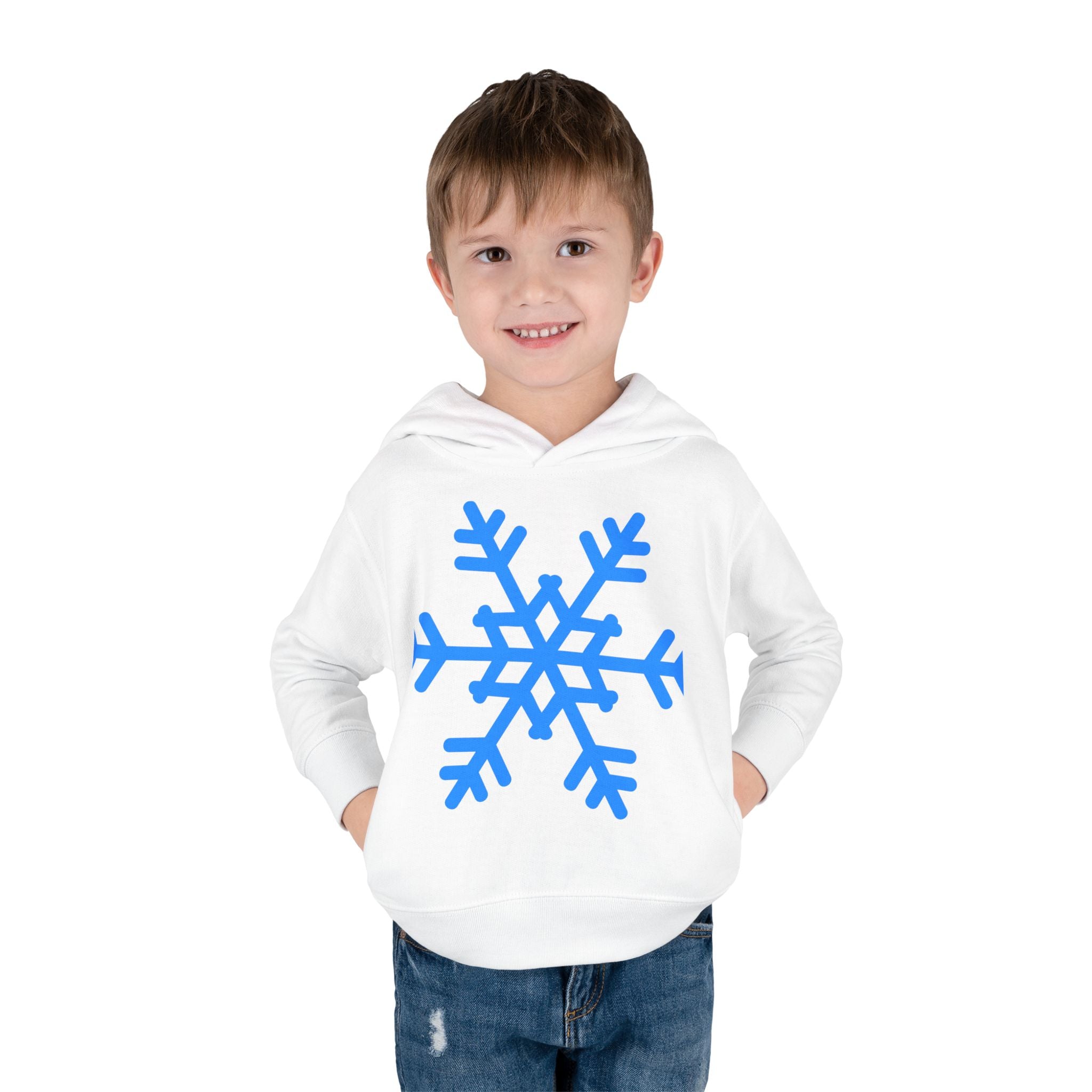 Toddler Snowflake Hoodie – Blue Winter Pullover for Kids