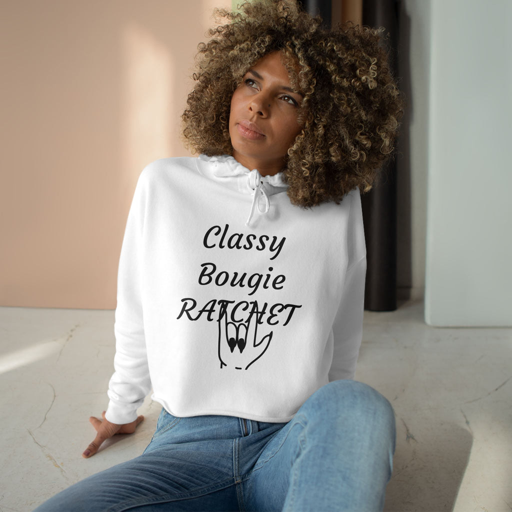 Classy Bougie Ratchet Crop Hoodie —  Feminine Cropped Sweatshirt