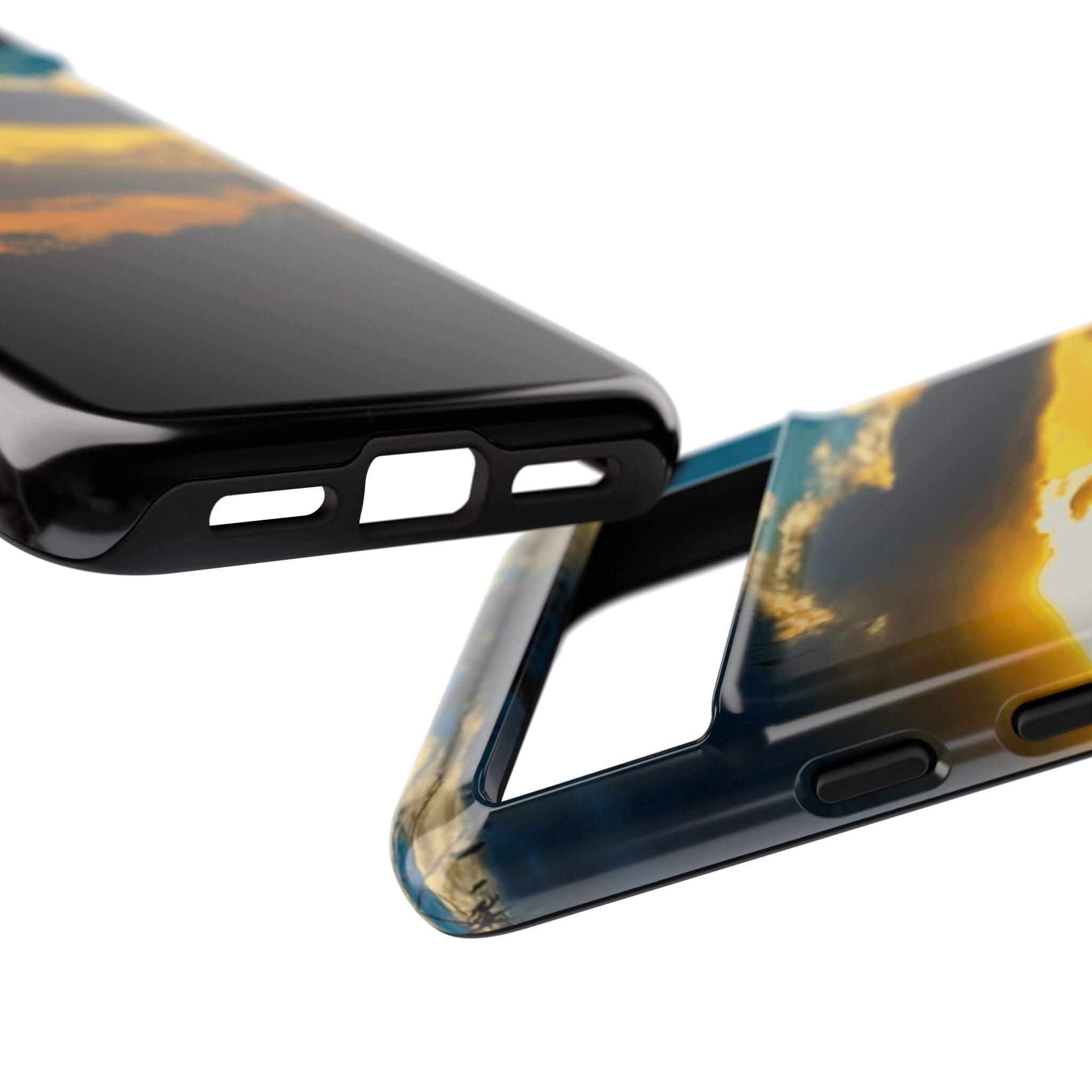 Sunset Sky Tough Phone Case – Durable Protective Phone Cover with Golden Clouds Design