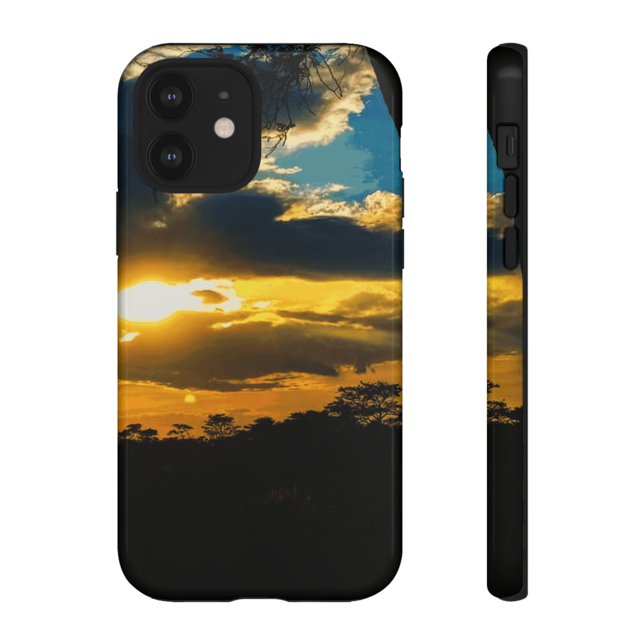 Sunset Sky Tough Phone Case – Durable Protective Phone Cover with Golden Clouds Design