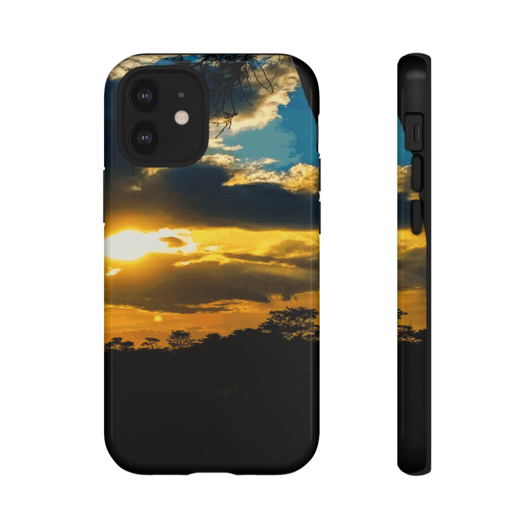 Sunset Sky Tough Phone Case – Durable Protective Phone Cover with Golden Clouds Design