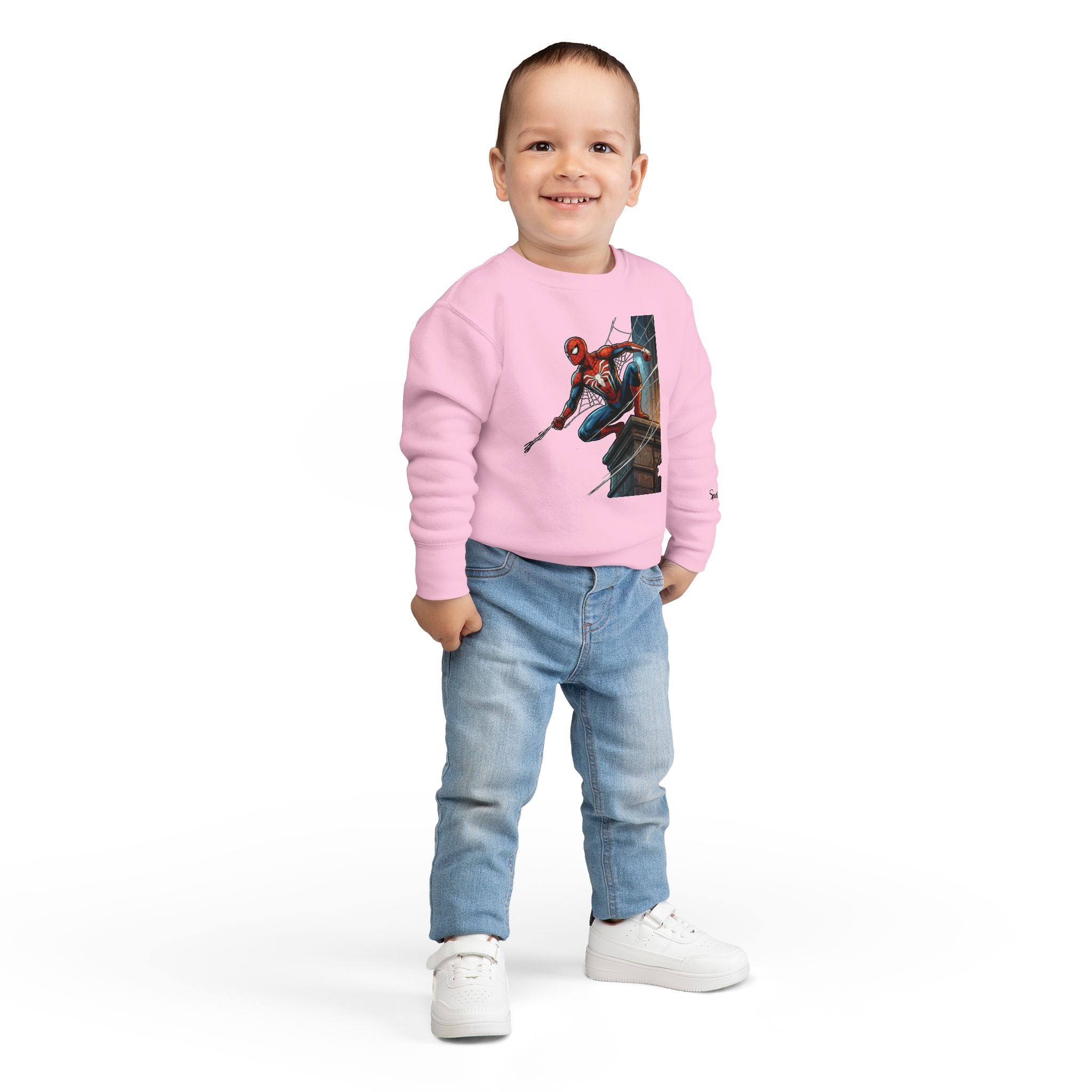 Toddler Sweatshirt — Superhero Web-Swinging Graphic Pullover