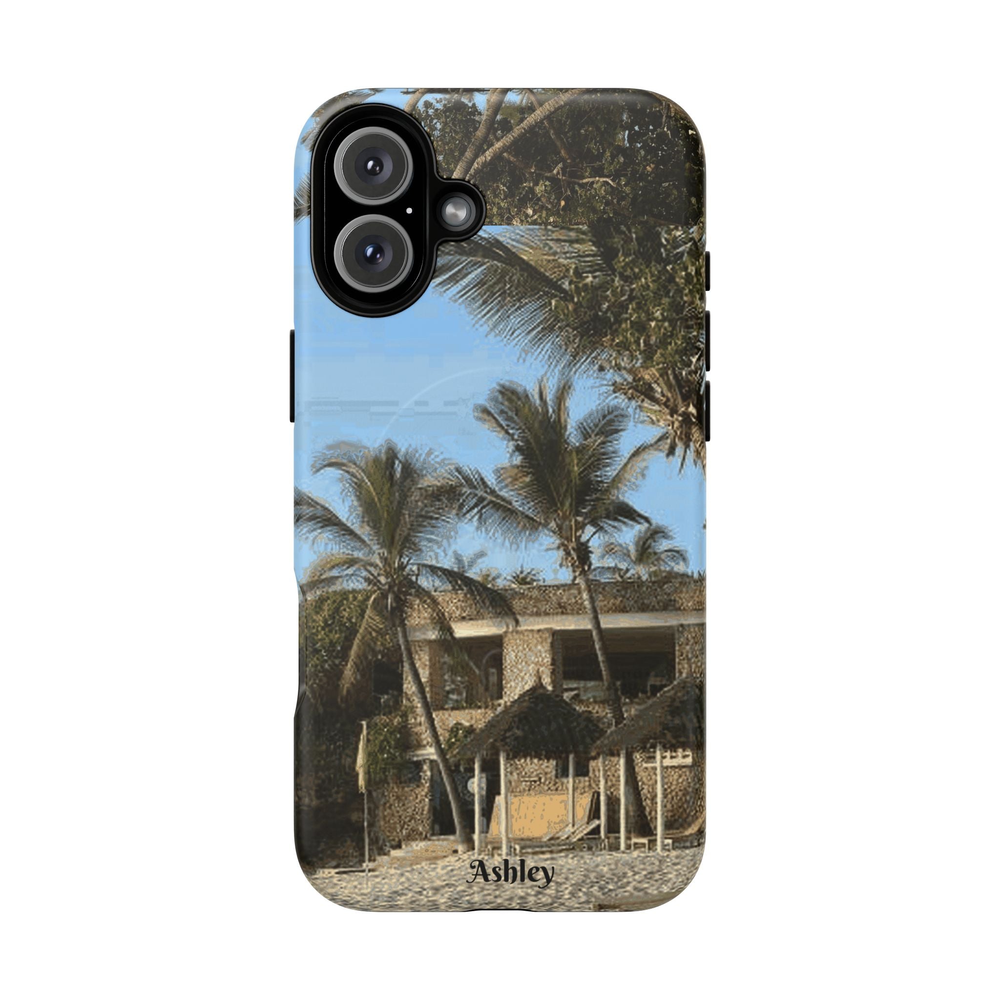 Tropical Palm Beach Magnetic Phone Case — Customizable 'Ashley' Seaside Design