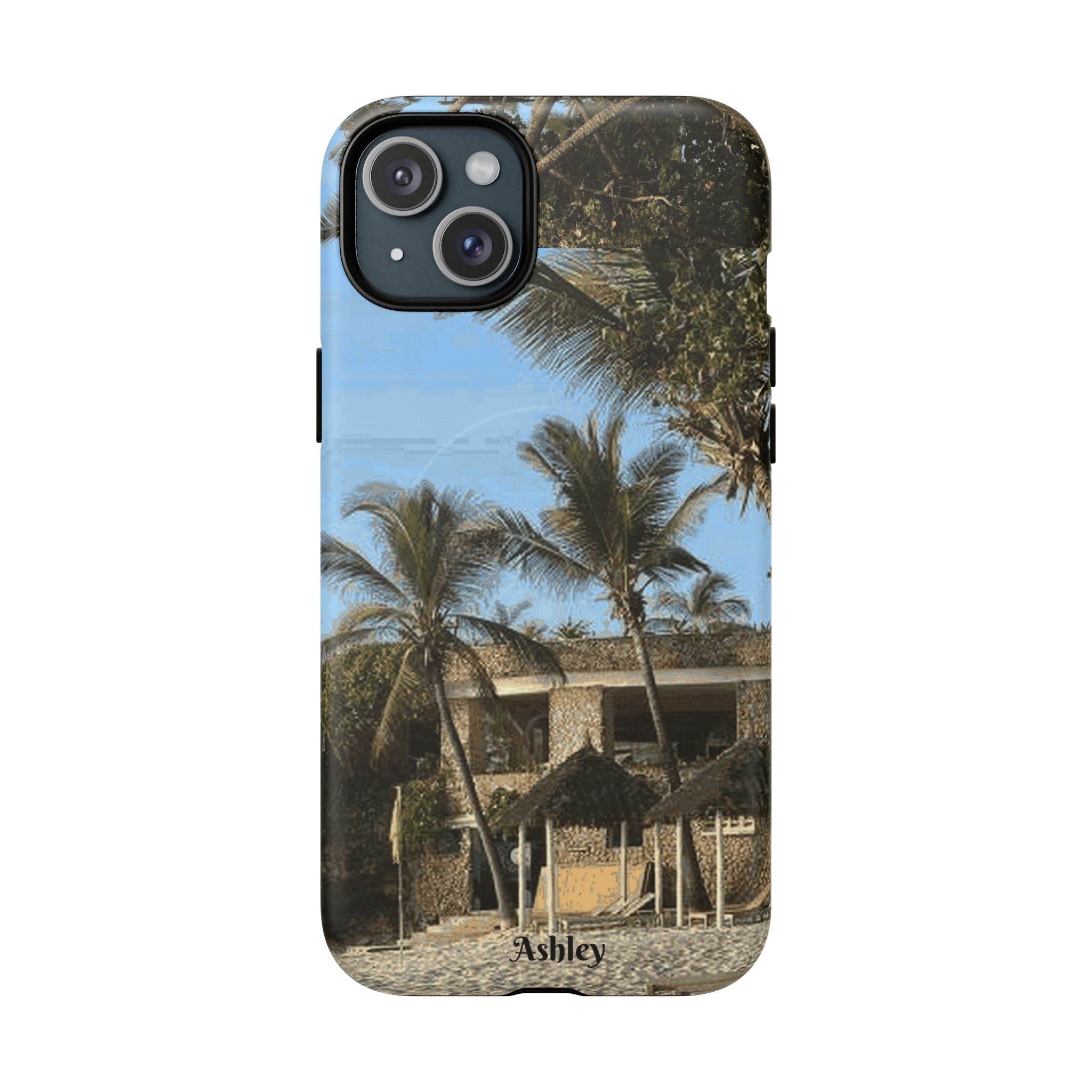 Tropical Palm Beach Magnetic Phone Case — Customizable 'Ashley' Seaside Design