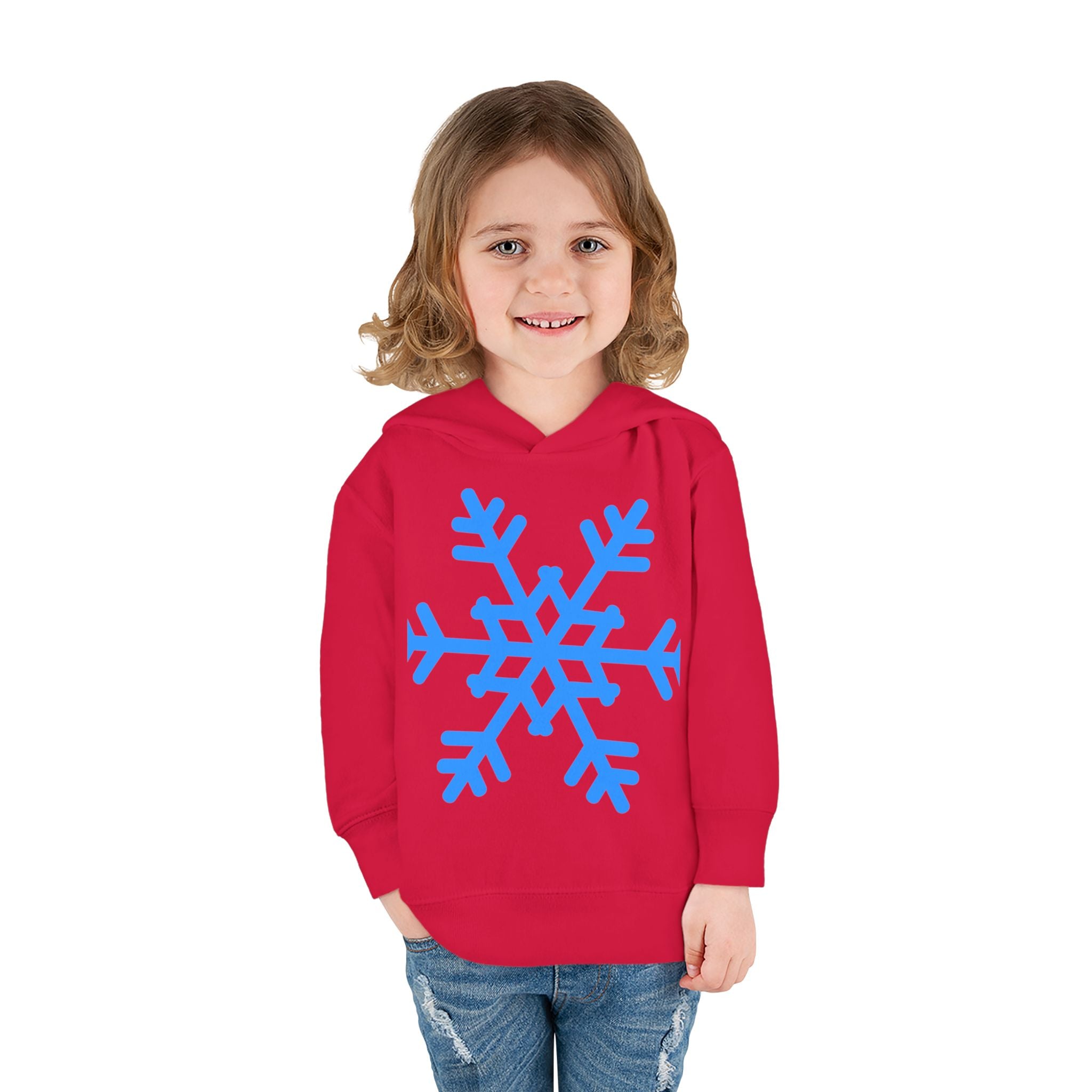 Toddler Snowflake Hoodie – Blue Winter Pullover for Kids