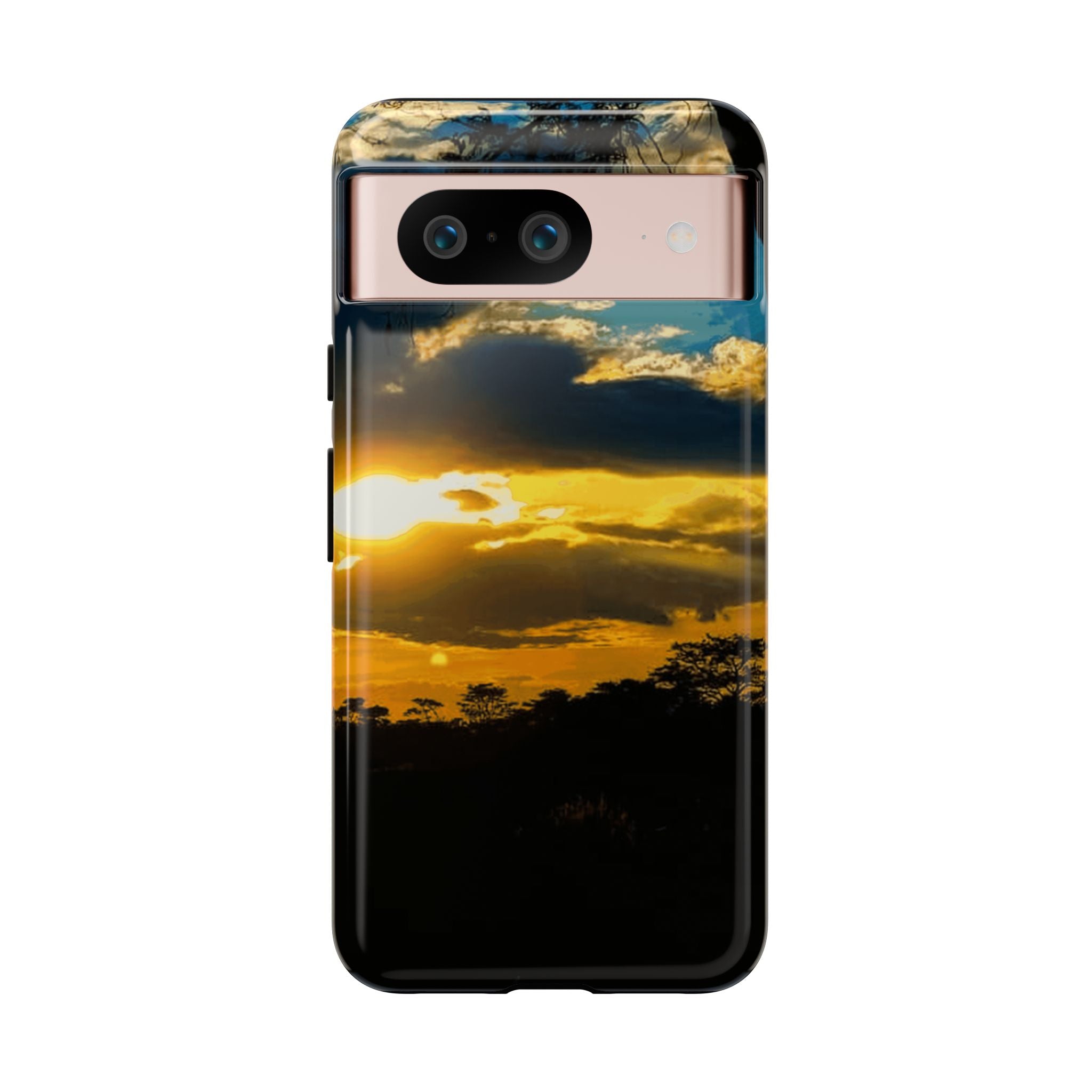 Sunset Sky Tough Phone Case – Durable Protective Phone Cover with Golden Clouds Design