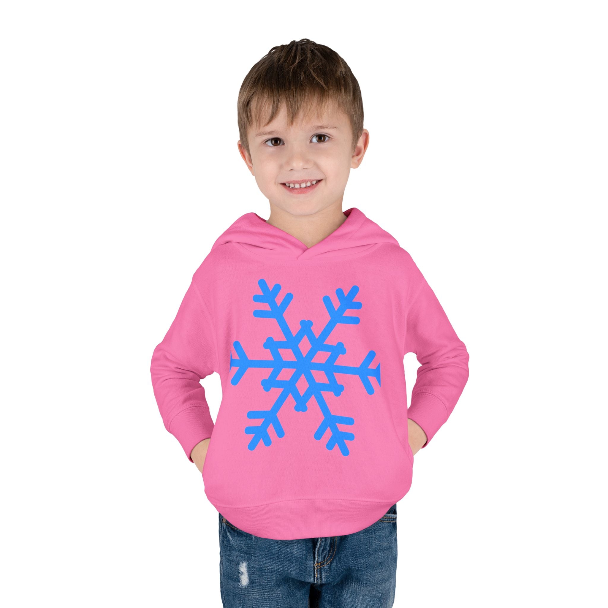 Toddler Snowflake Hoodie – Blue Winter Pullover for Kids