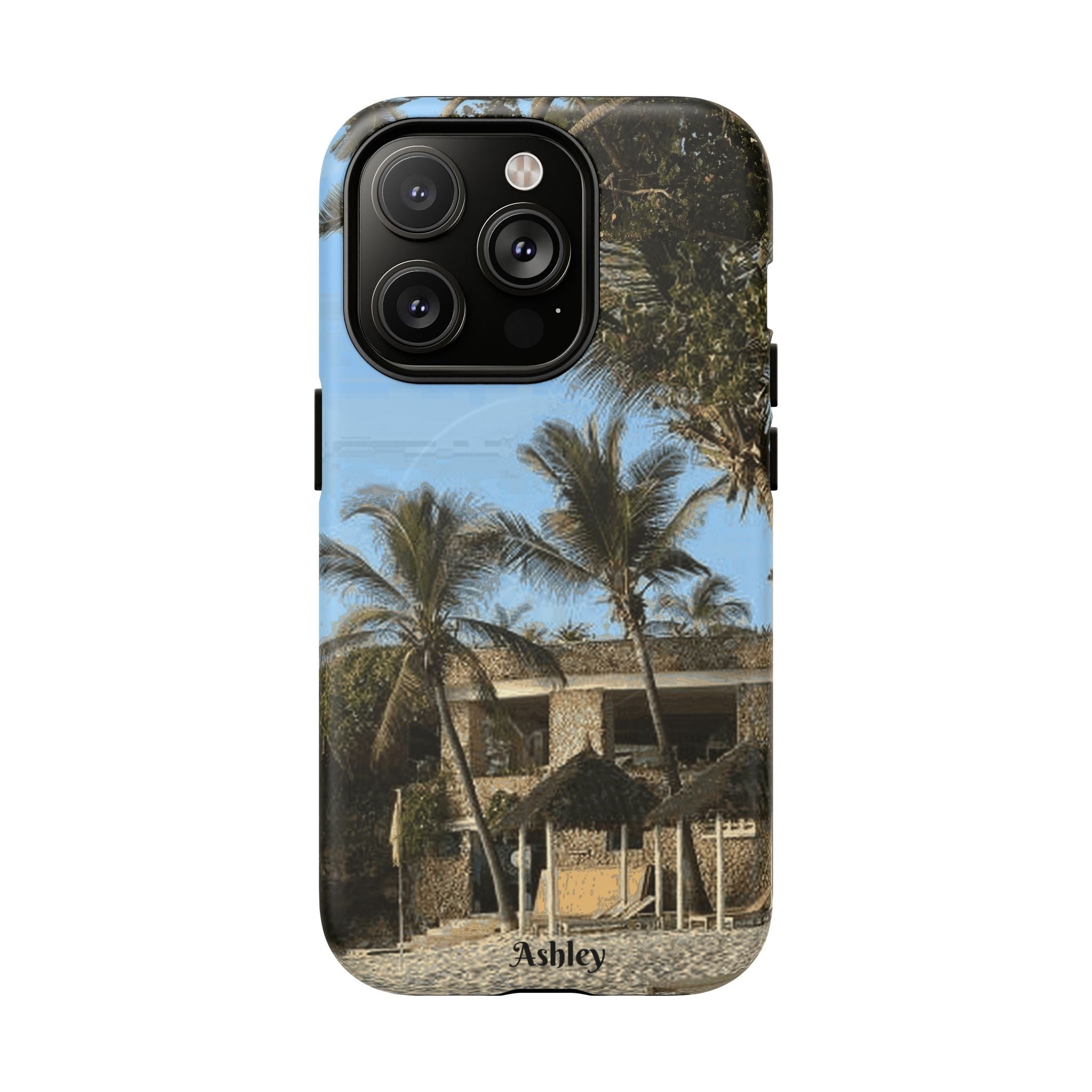 Tropical Palm Beach Magnetic Phone Case — Customizable 'Ashley' Seaside Design