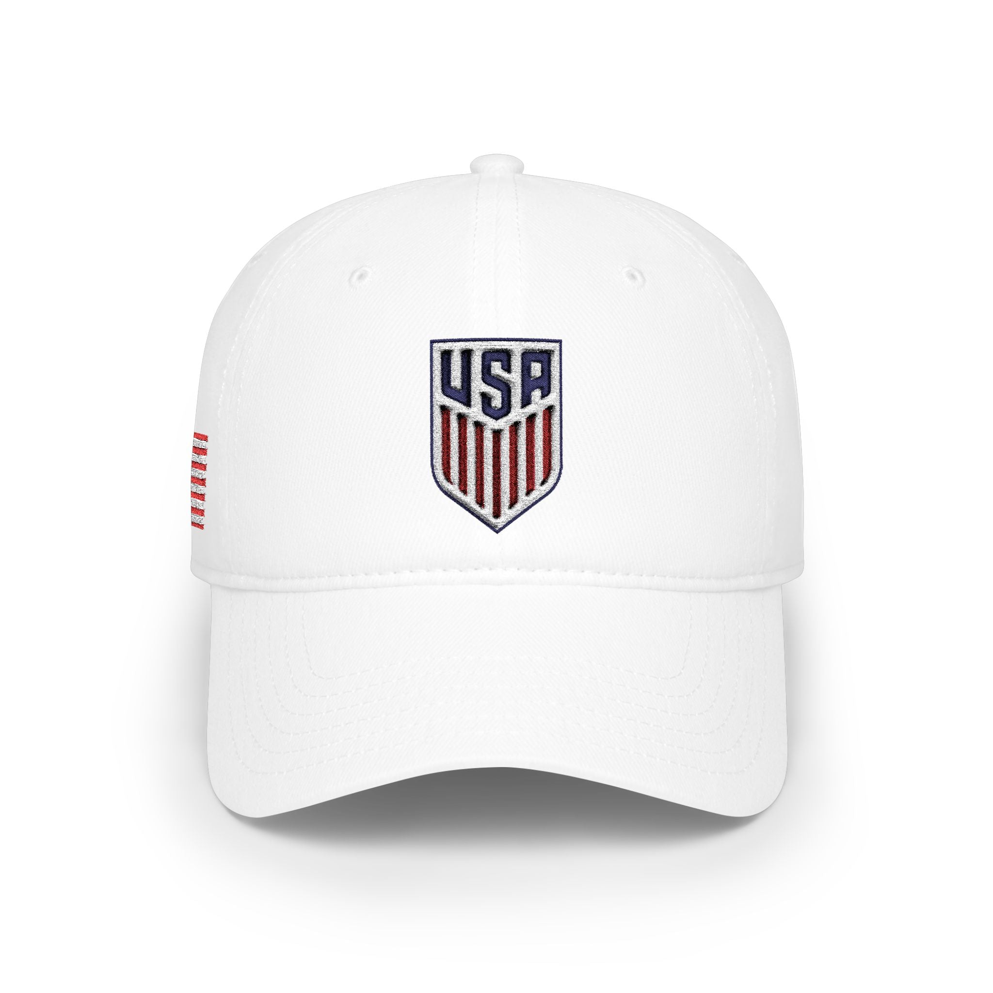USA Shield Low Profile Baseball Cap – Patriotic Red Team Hat