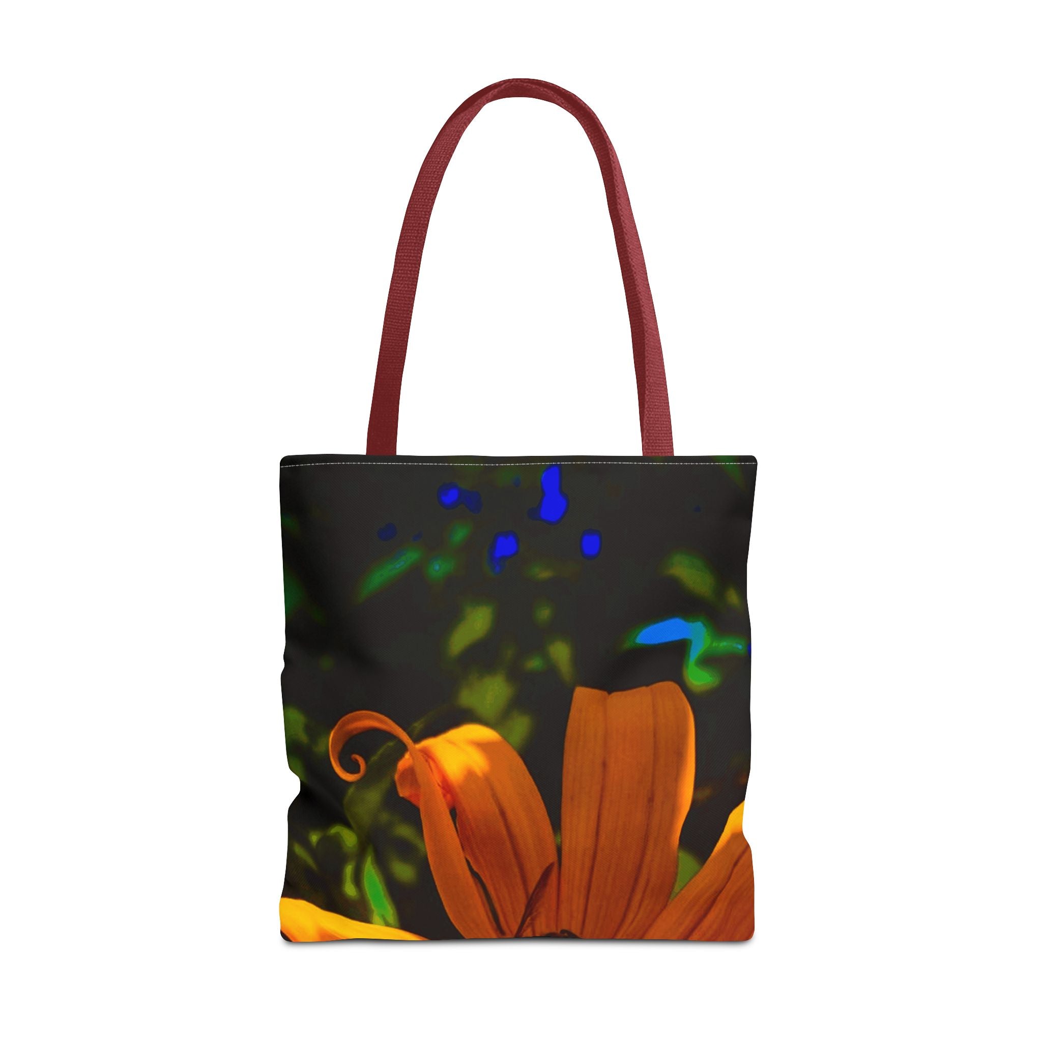 Floral Sunset Tote Bag — Vibrant Orange Daisy All-Over Print