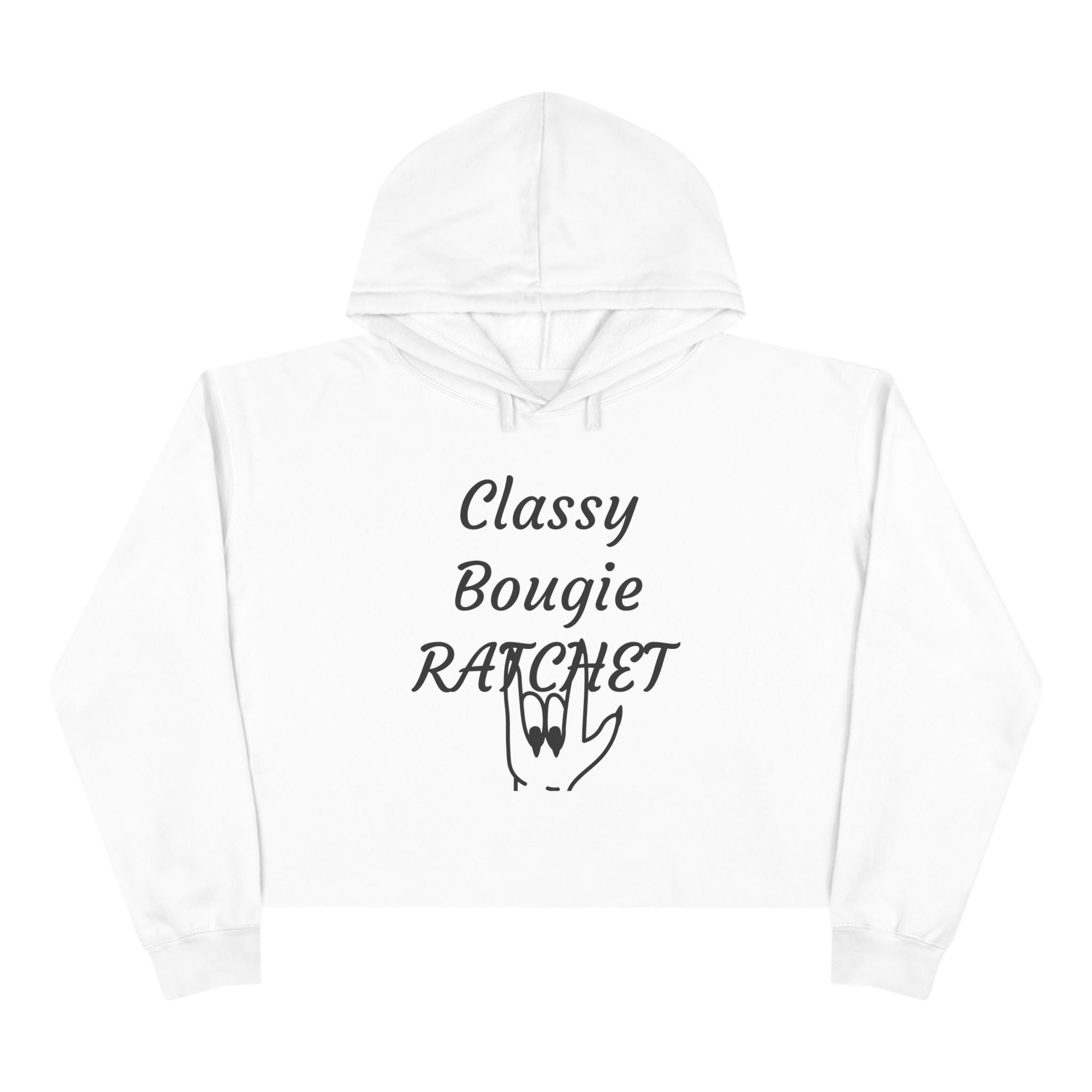 Classy Bougie Ratchet Crop Hoodie —  Feminine Cropped Sweatshirt