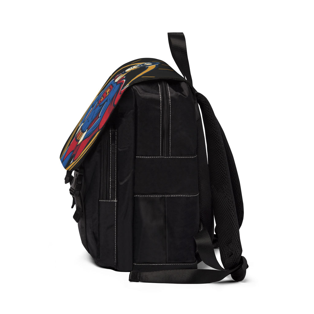 Superhero Graphic Backpack — Classic Caped Hero Design