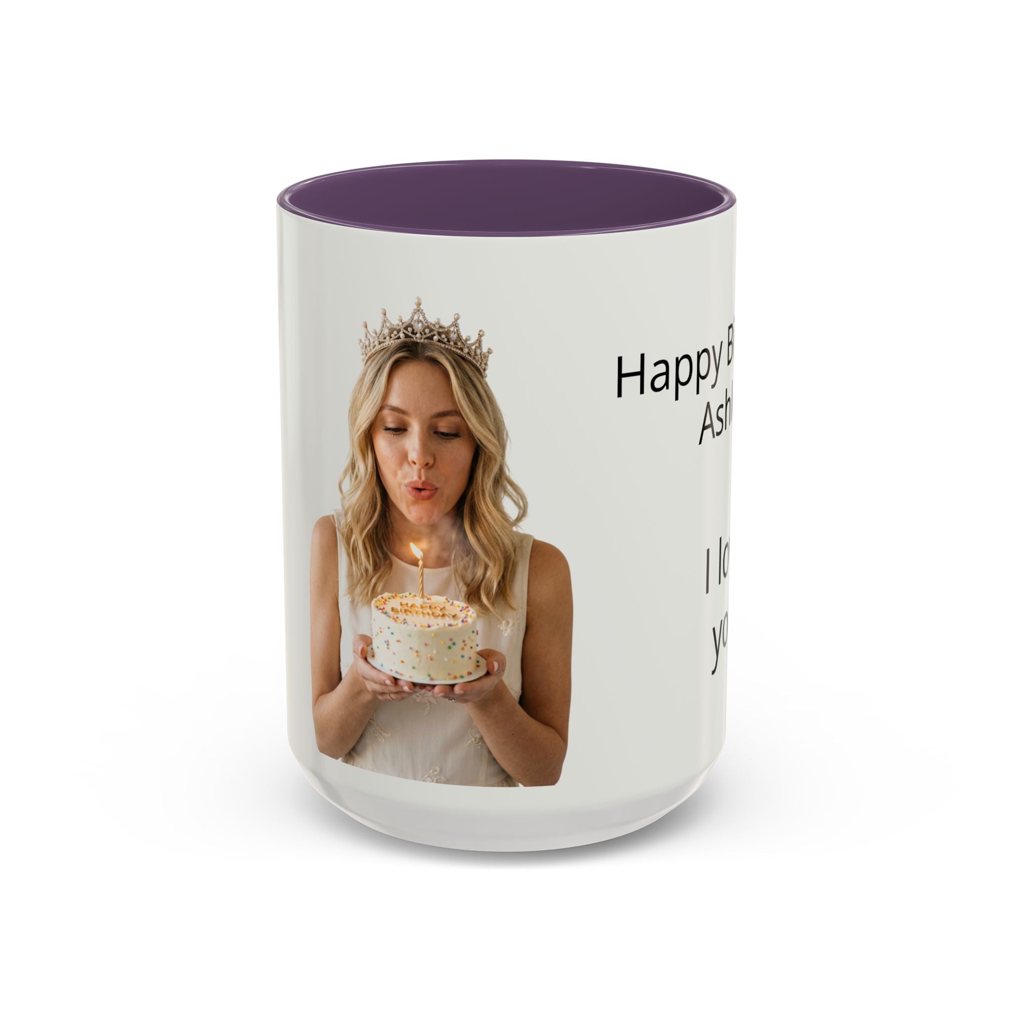 Personalized 'Happy Birthday [Name] I Love You' Accent Coffee Mug