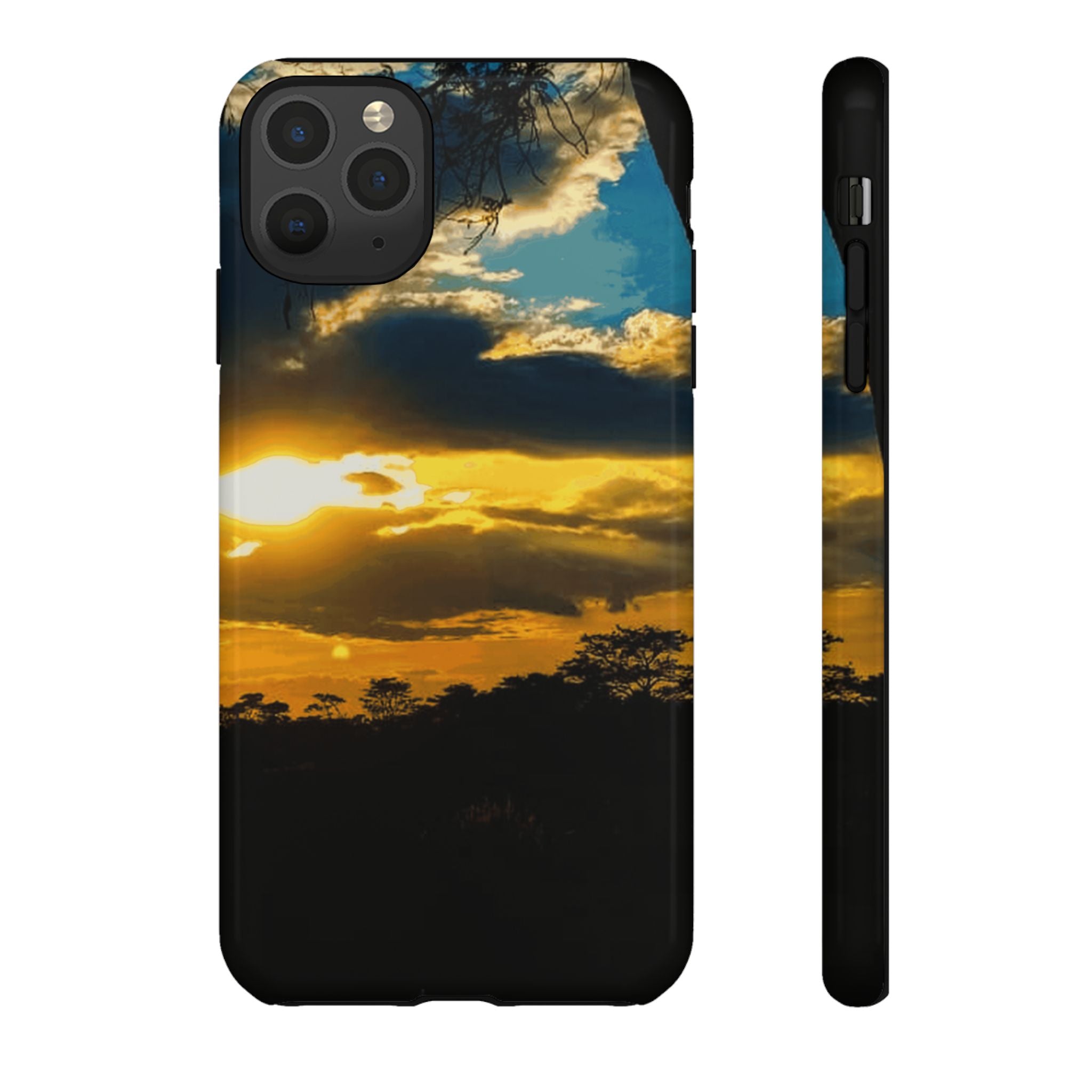 Sunset Sky Tough Phone Case – Durable Protective Phone Cover with Golden Clouds Design
