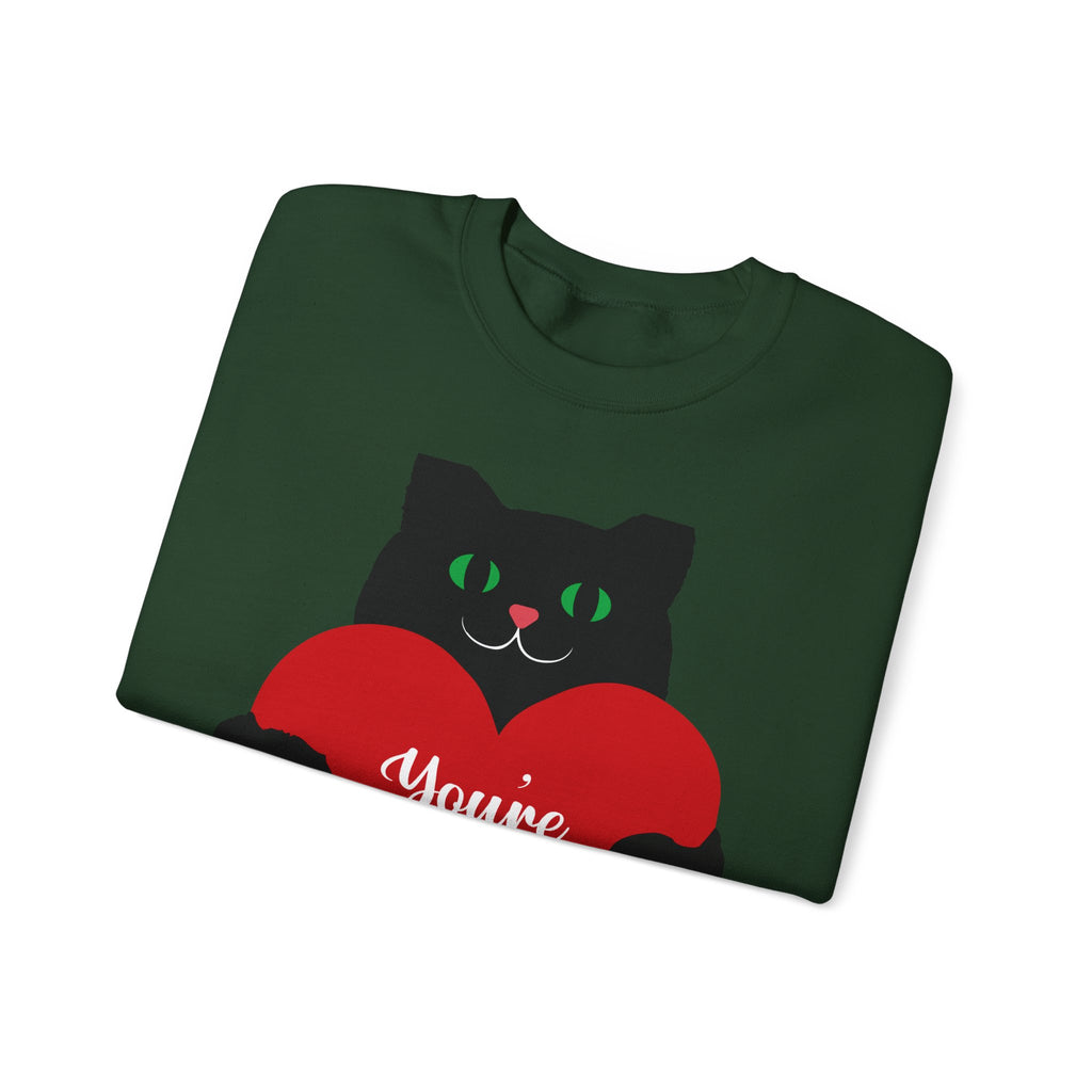 Cat Valentine Sweatshirt - "You're Purrfect" Heart Graphic