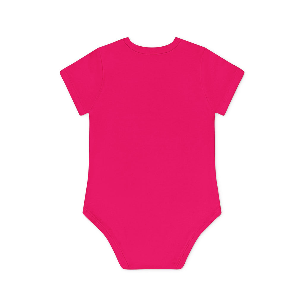 Baby Bodysuit — Black Cat Holding Heart "You're Purrfect" (Organic Short Sleeve)