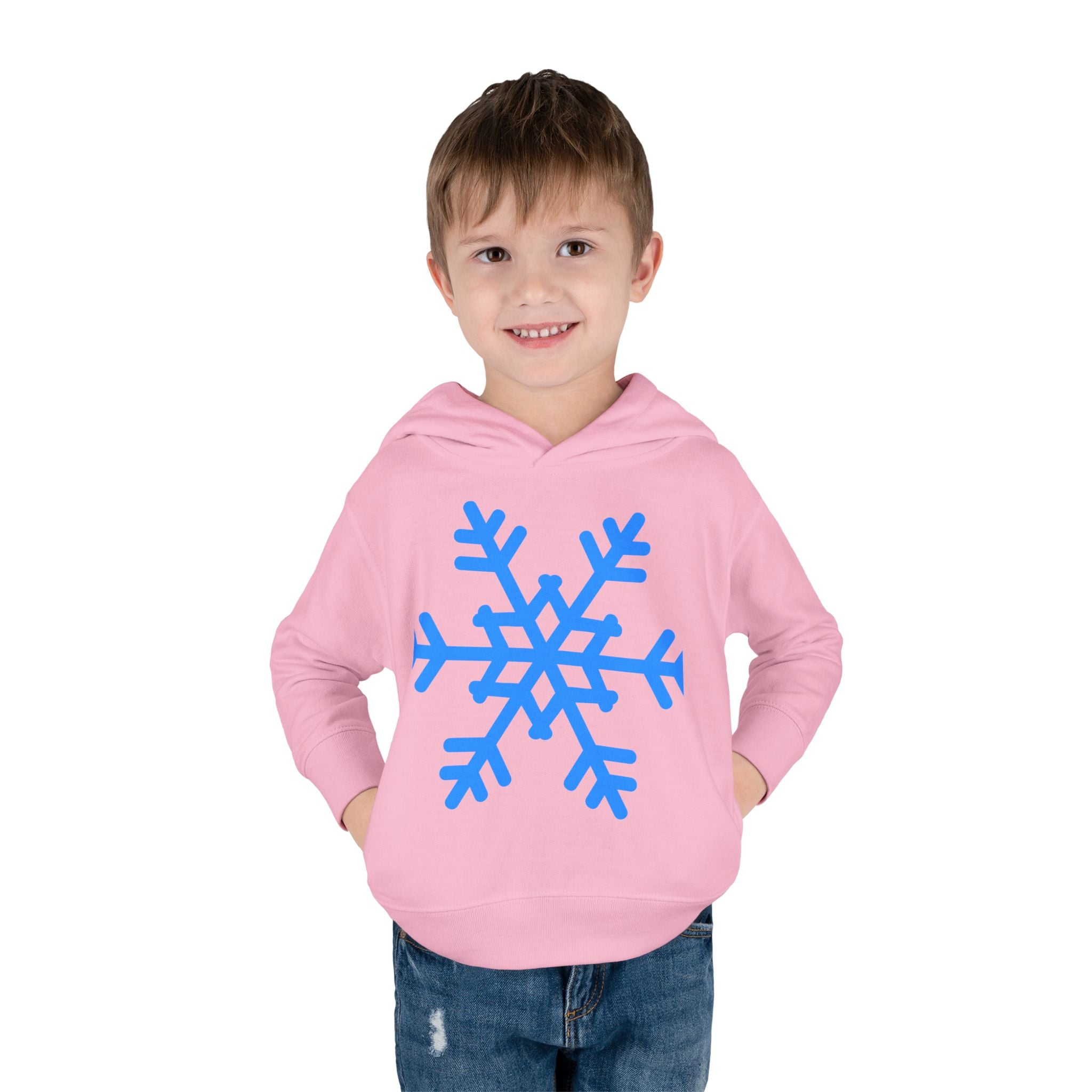 Toddler Snowflake Hoodie – Blue Winter Pullover for Kids