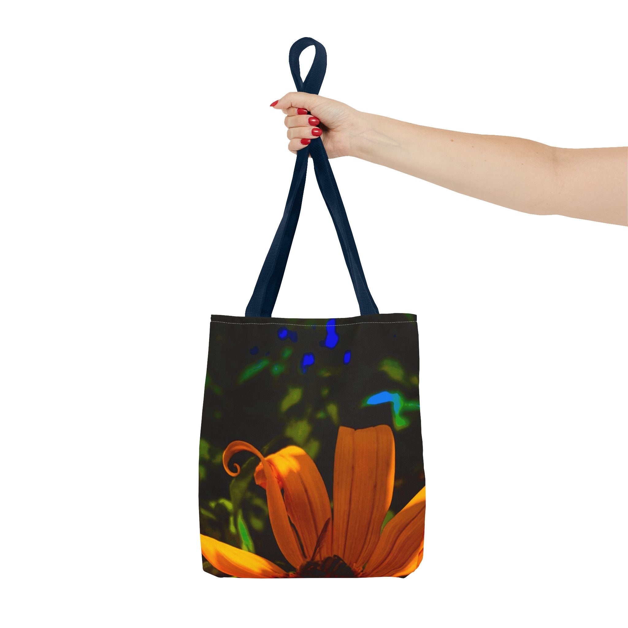 Floral Sunset Tote Bag — Vibrant Orange Daisy All-Over Print
