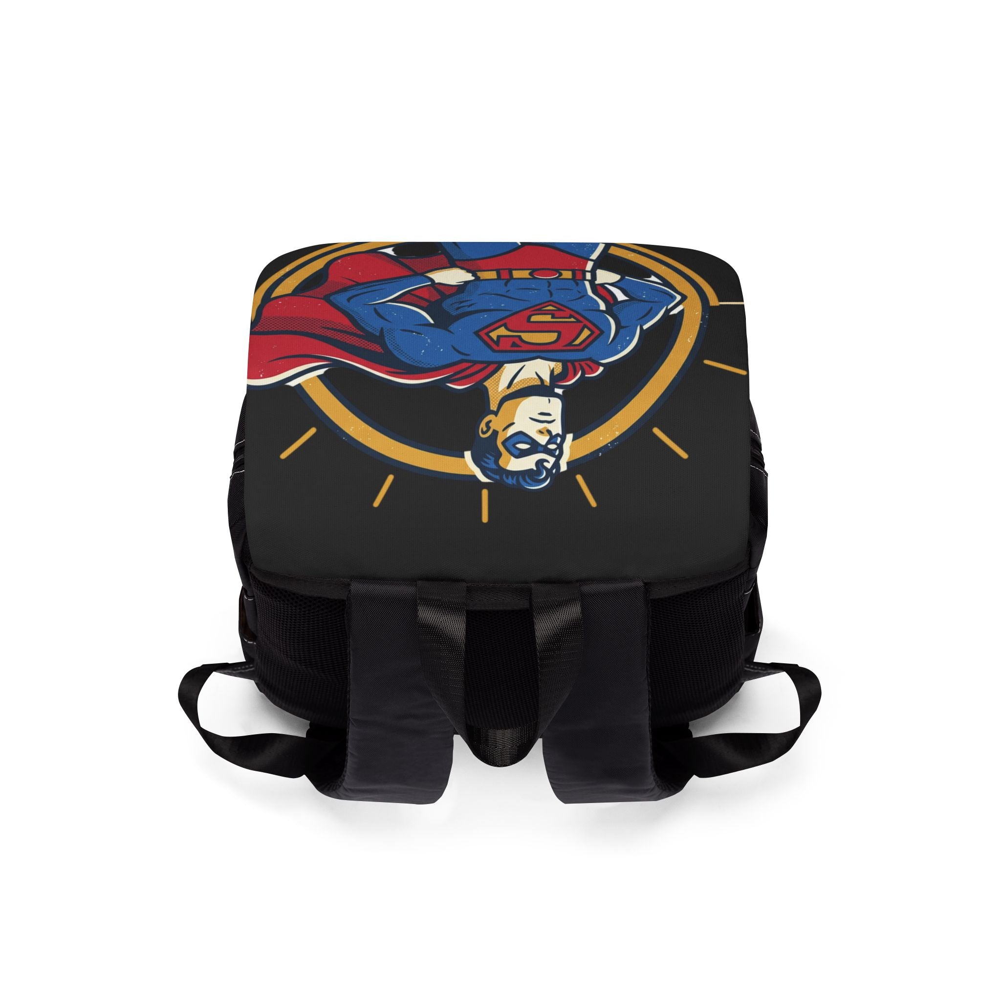Superhero Graphic Backpack — Classic Caped Hero Design