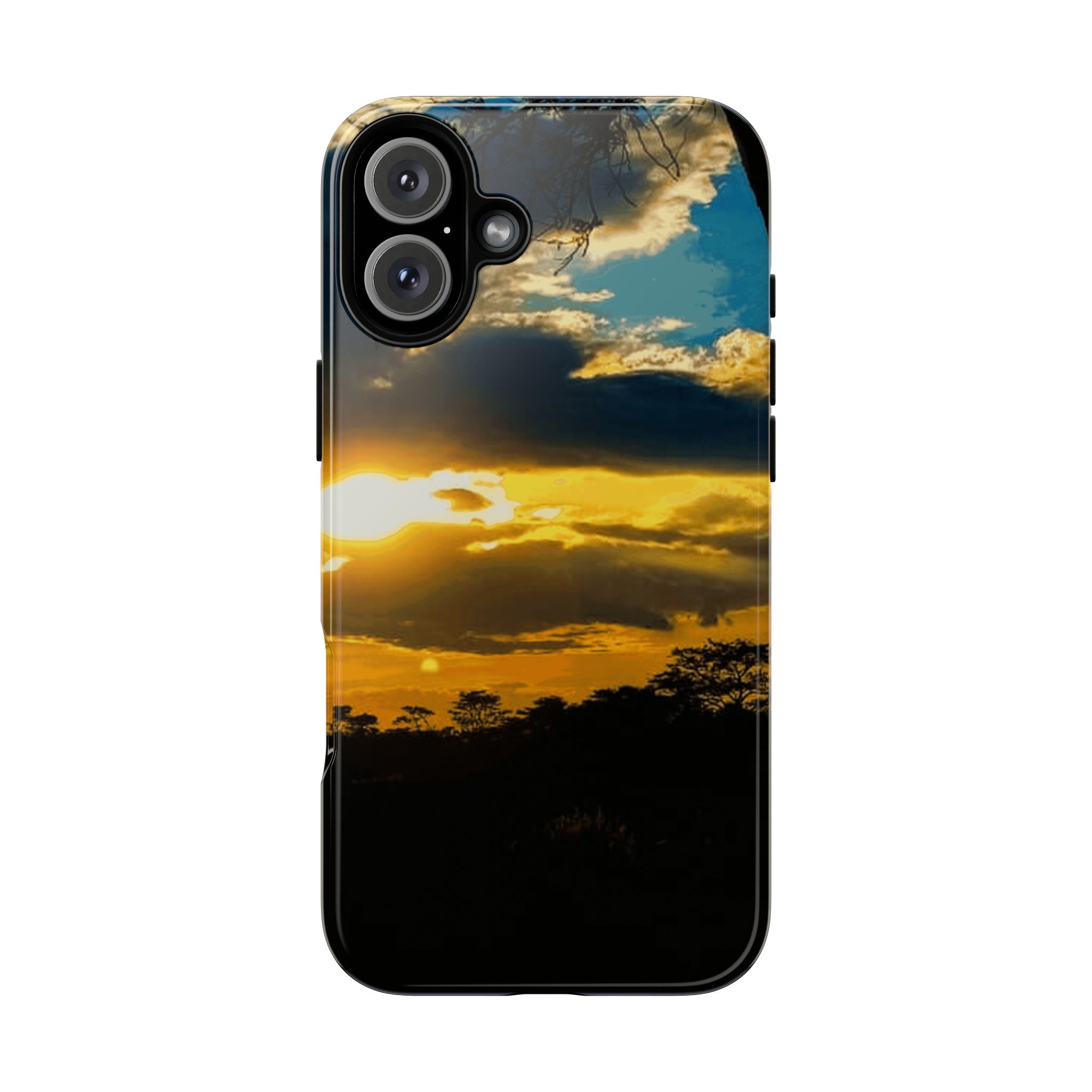 Sunset Sky Tough Phone Case – Durable Protective Phone Cover with Golden Clouds Design