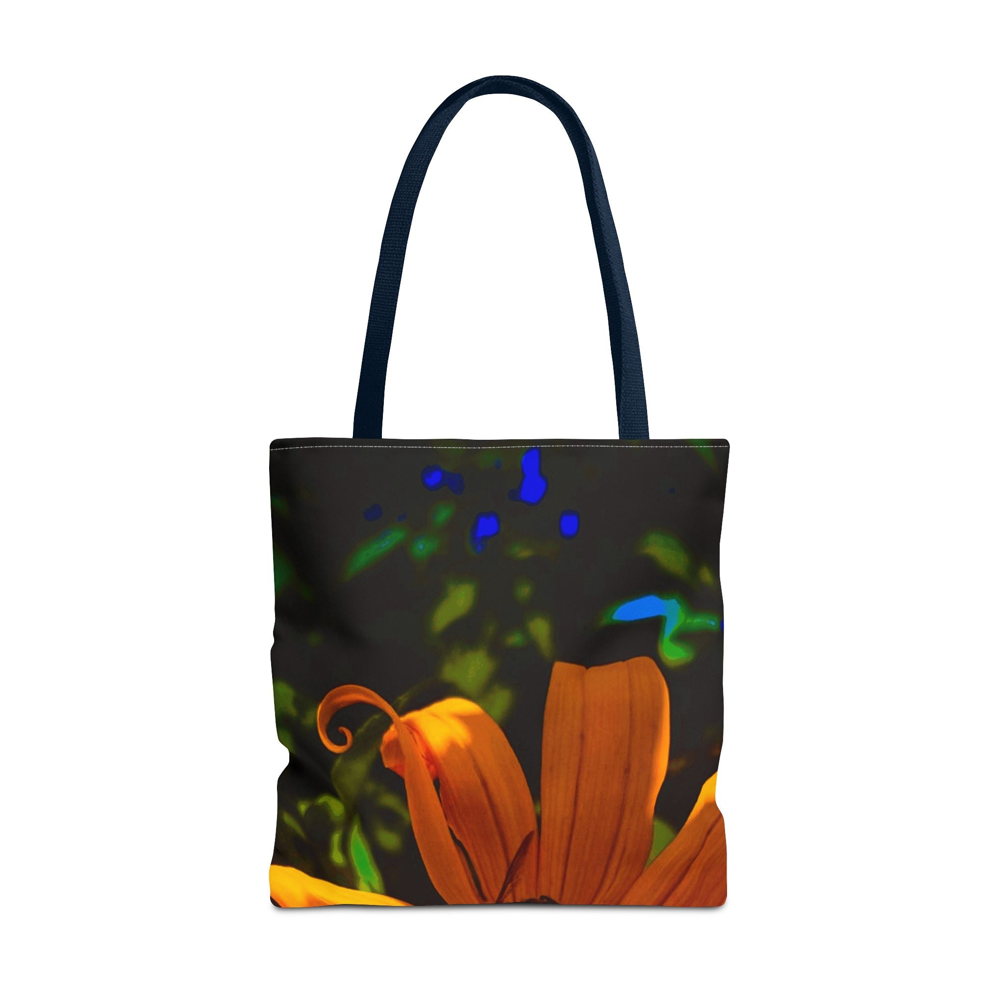 Floral Sunset Tote Bag — Vibrant Orange Daisy All-Over Print
