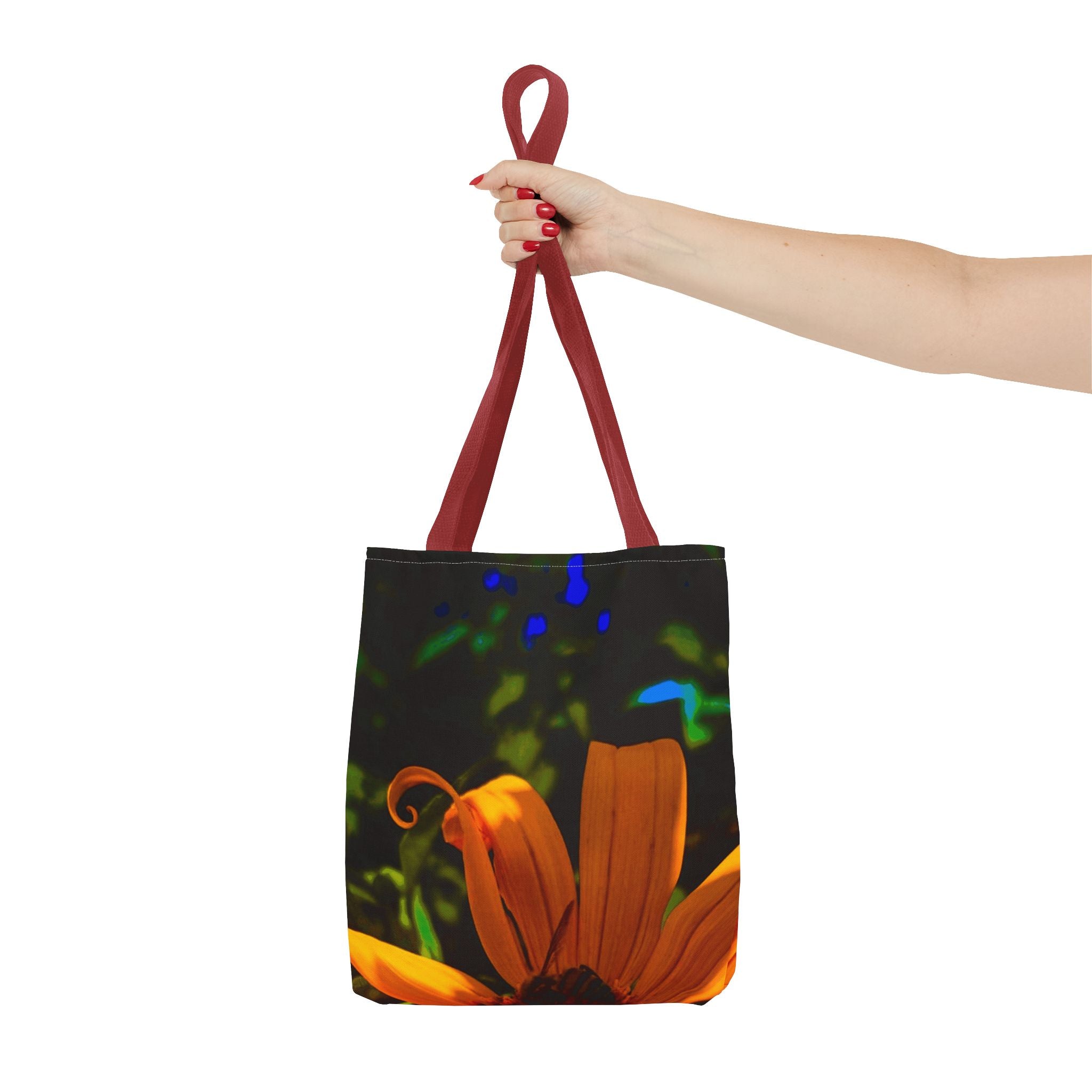 Floral Sunset Tote Bag — Vibrant Orange Daisy All-Over Print