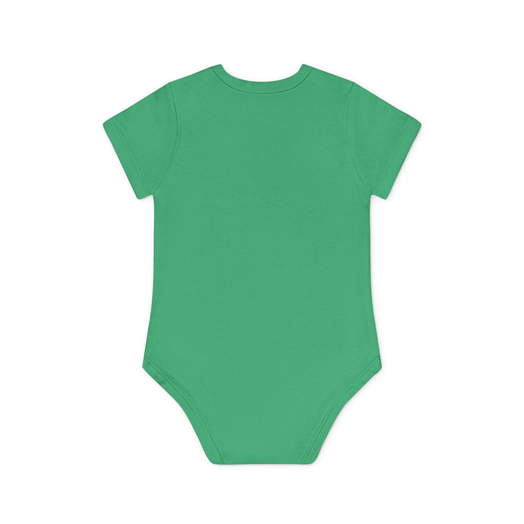 Baby Bodysuit — Black Cat Holding Heart "You're Purrfect" (Organic Short Sleeve)