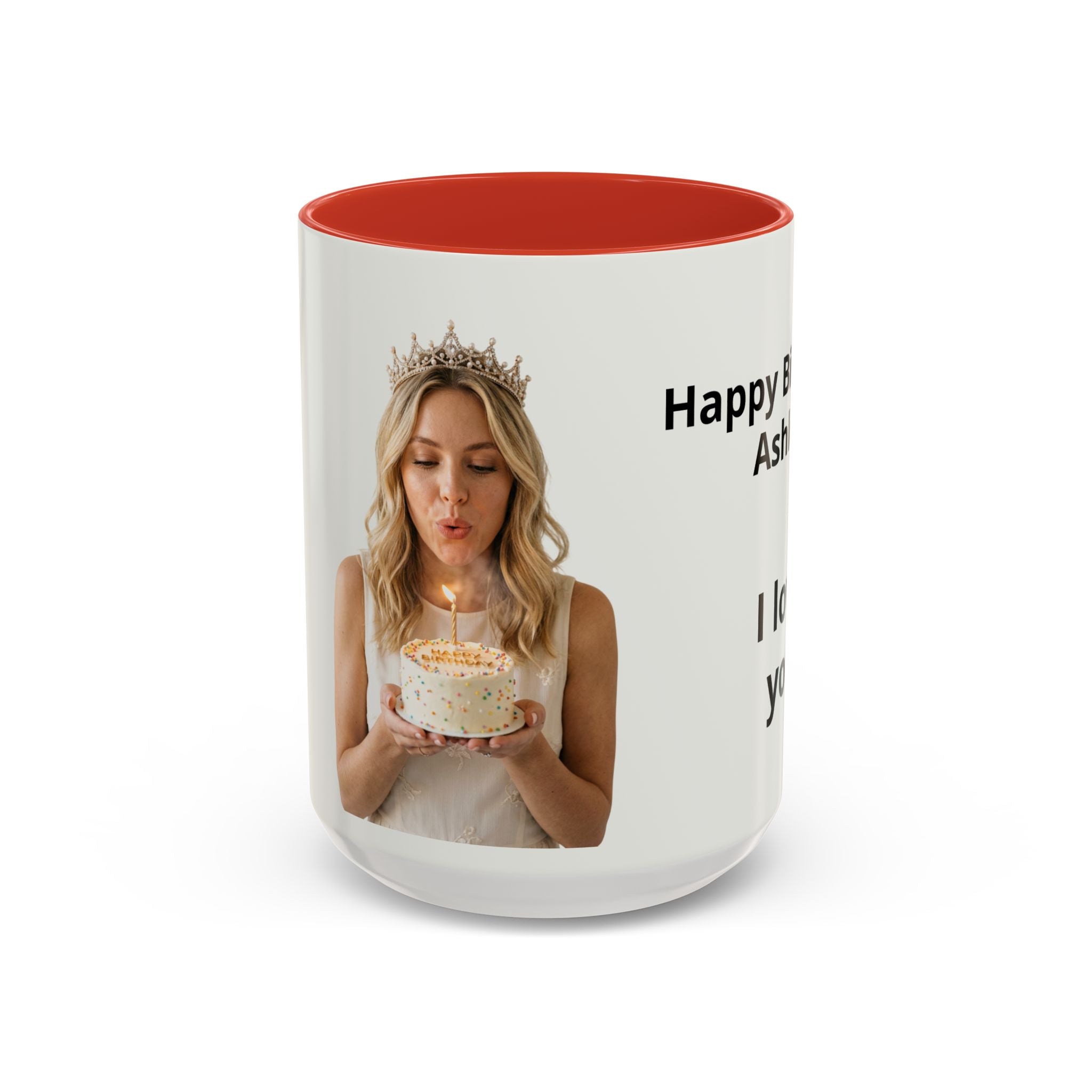 Personalized 'Happy Birthday [Name] I Love You' Accent Coffee Mug