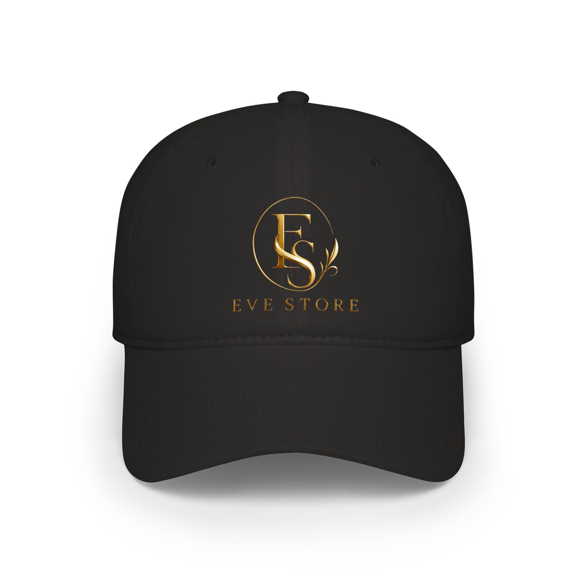 Embroidered Gold 'ES' Logo Baseball Cap