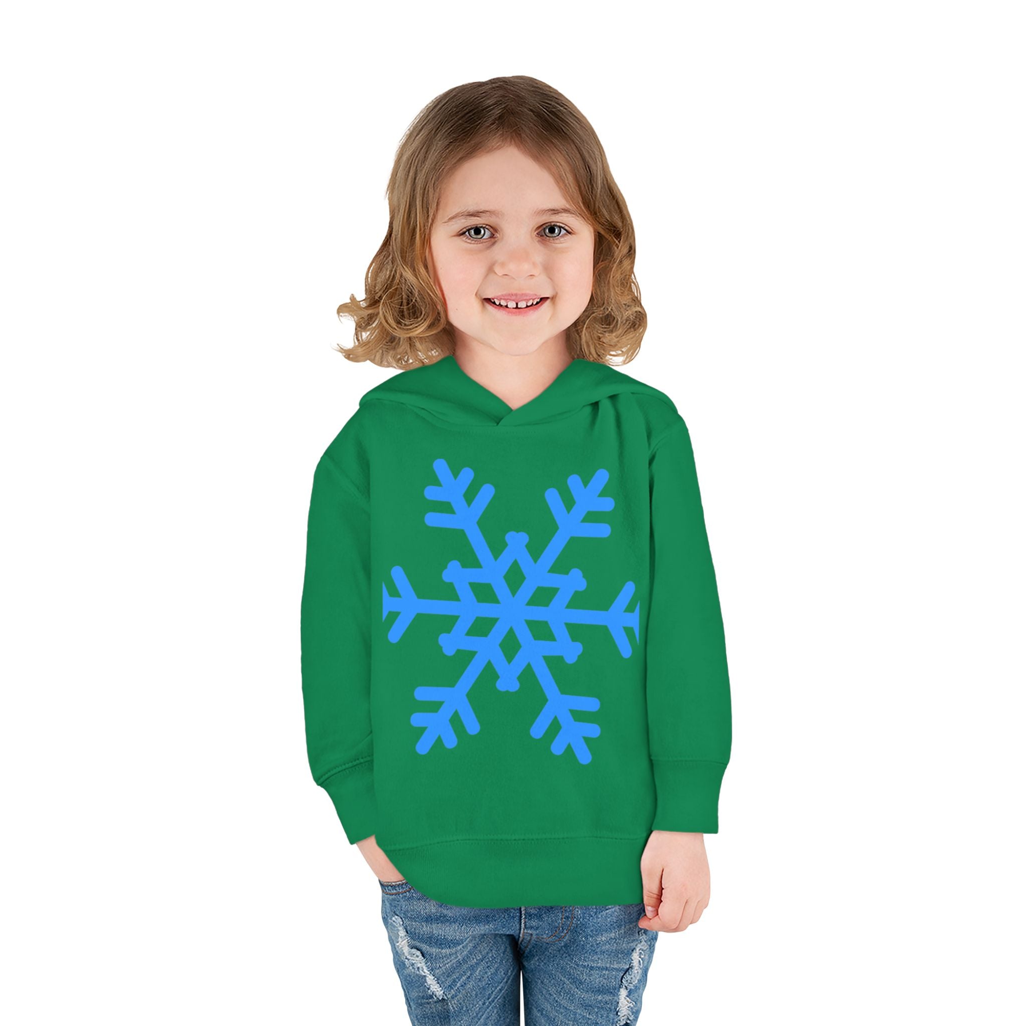 Toddler Snowflake Hoodie – Blue Winter Pullover for Kids