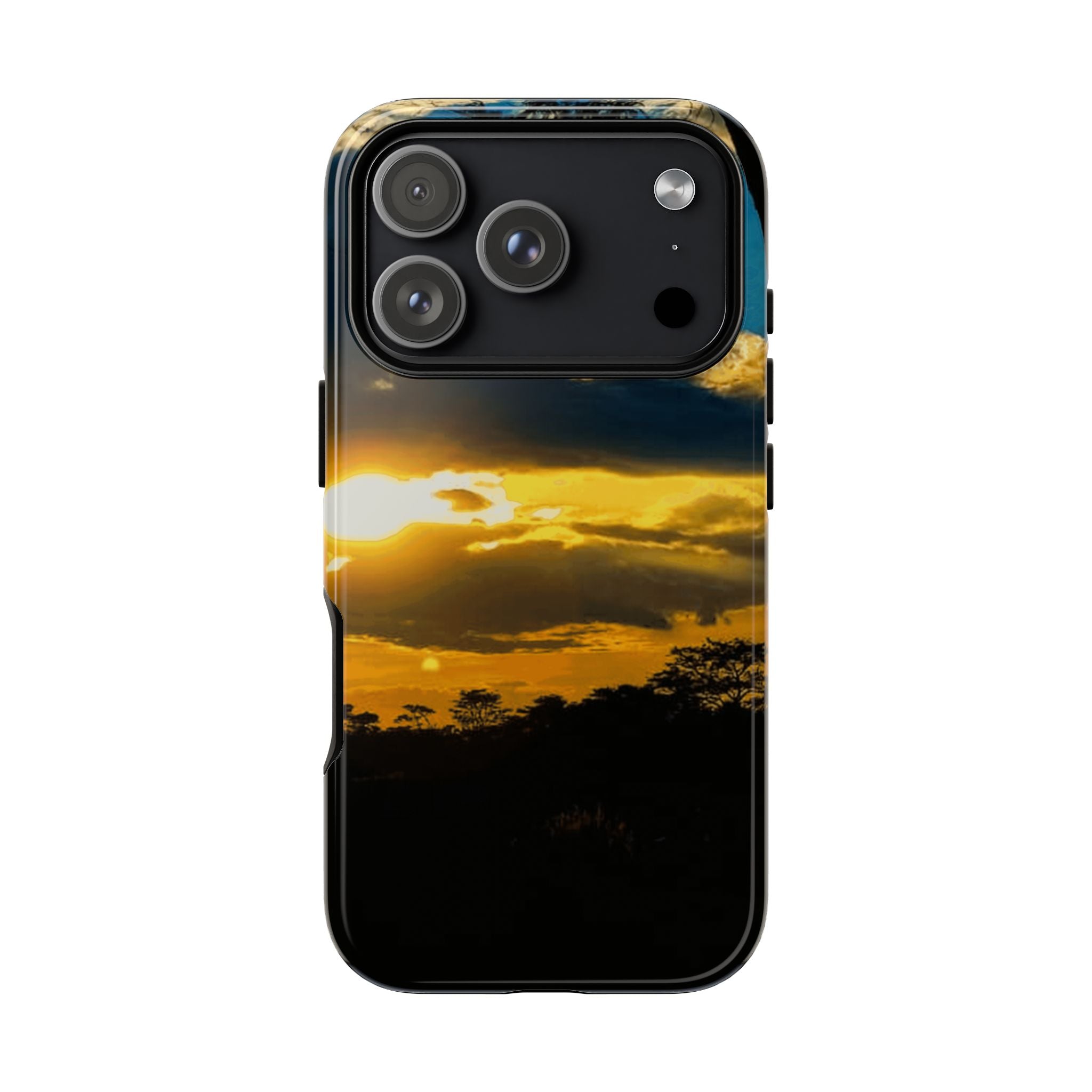 Sunset Sky Tough Phone Case – Durable Protective Phone Cover with Golden Clouds Design