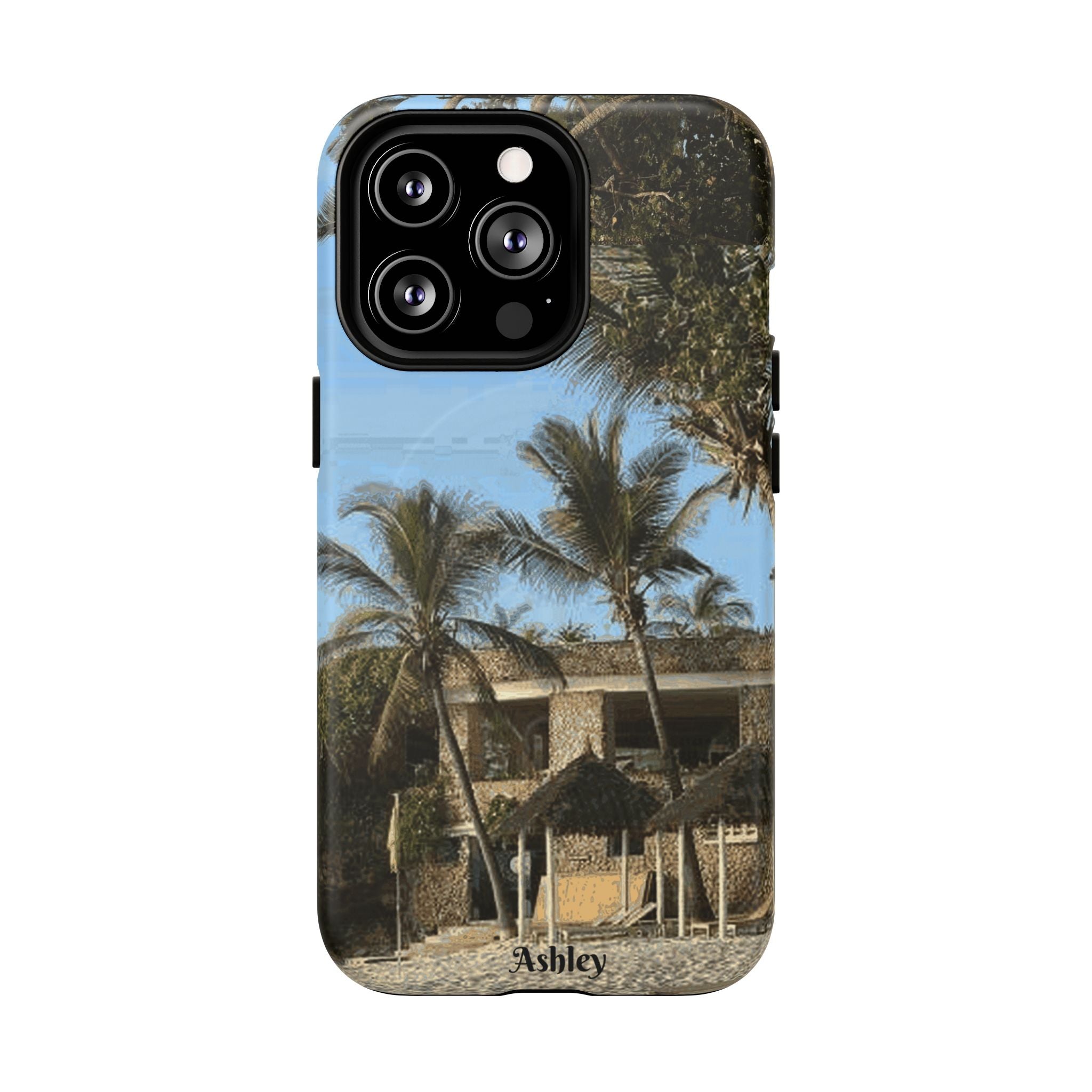 Tropical Palm Beach Magnetic Phone Case — Customizable 'Ashley' Seaside Design