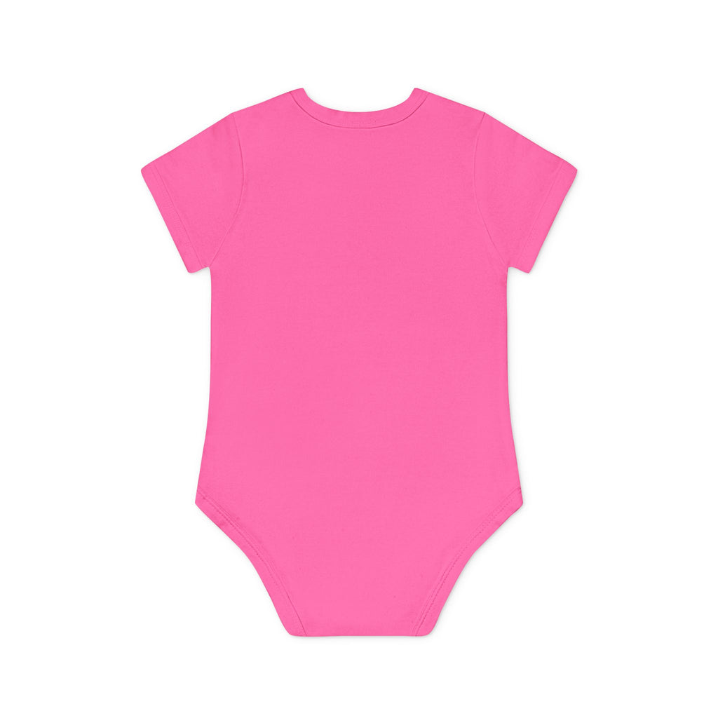 Baby Bodysuit — Black Cat Holding Heart "You're Purrfect" (Organic Short Sleeve)