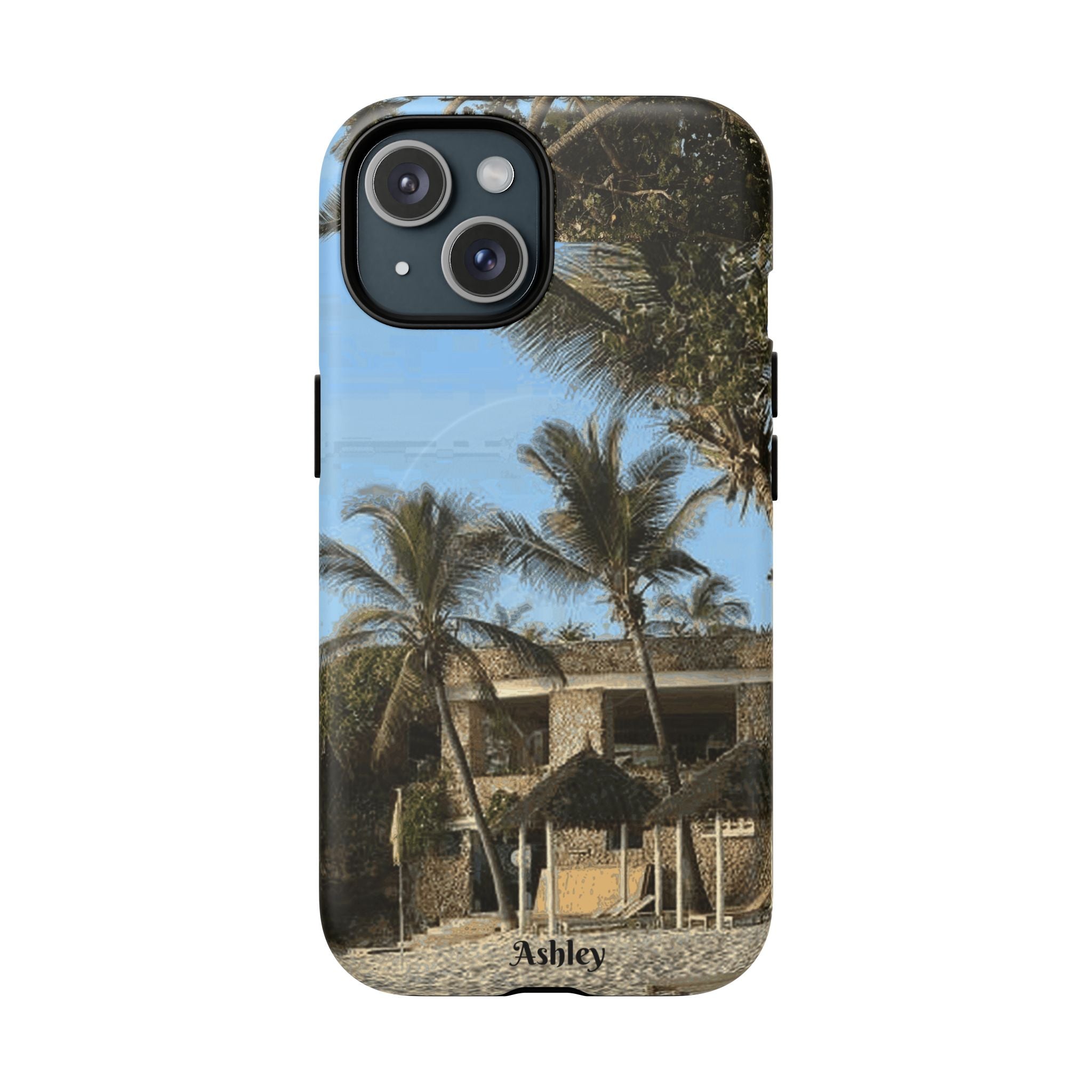 Tropical Palm Beach Magnetic Phone Case — Customizable 'Ashley' Seaside Design