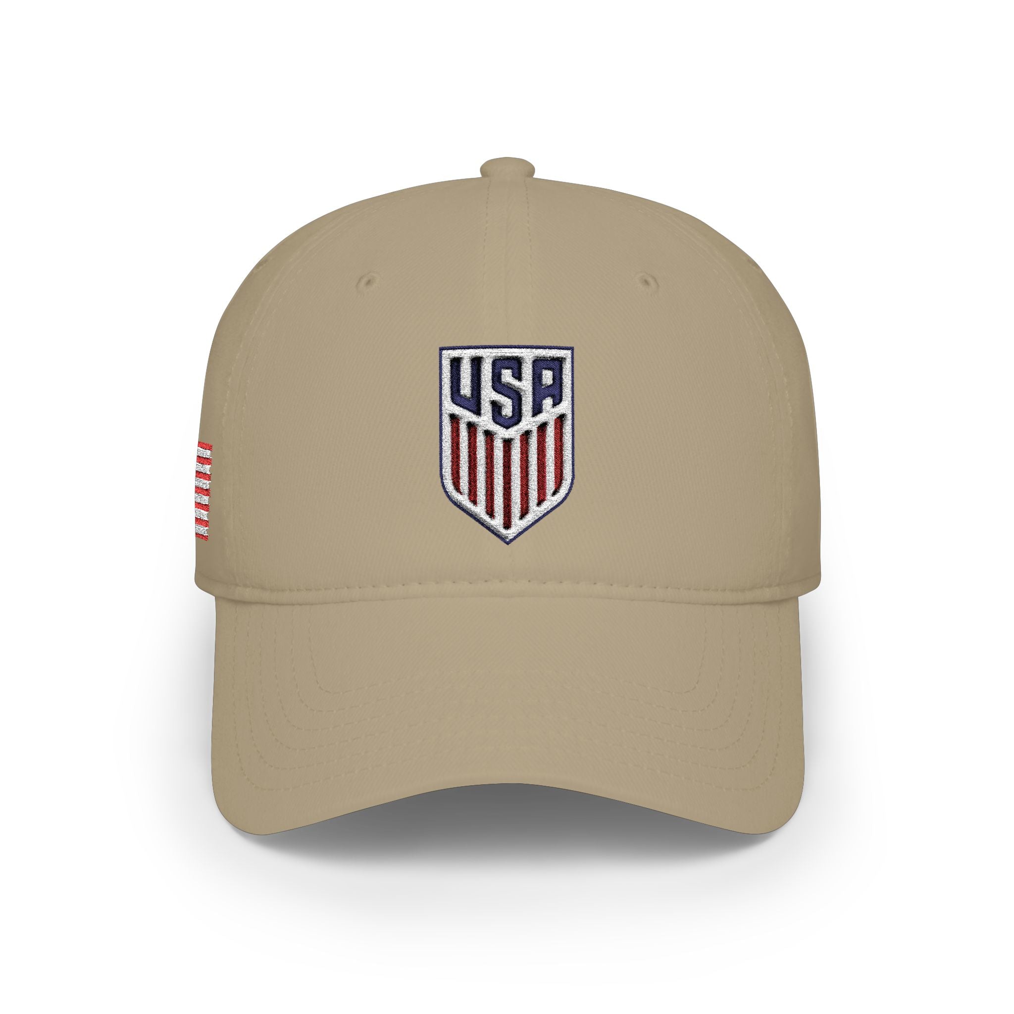 USA Shield Low Profile Baseball Cap – Patriotic Red Team Hat