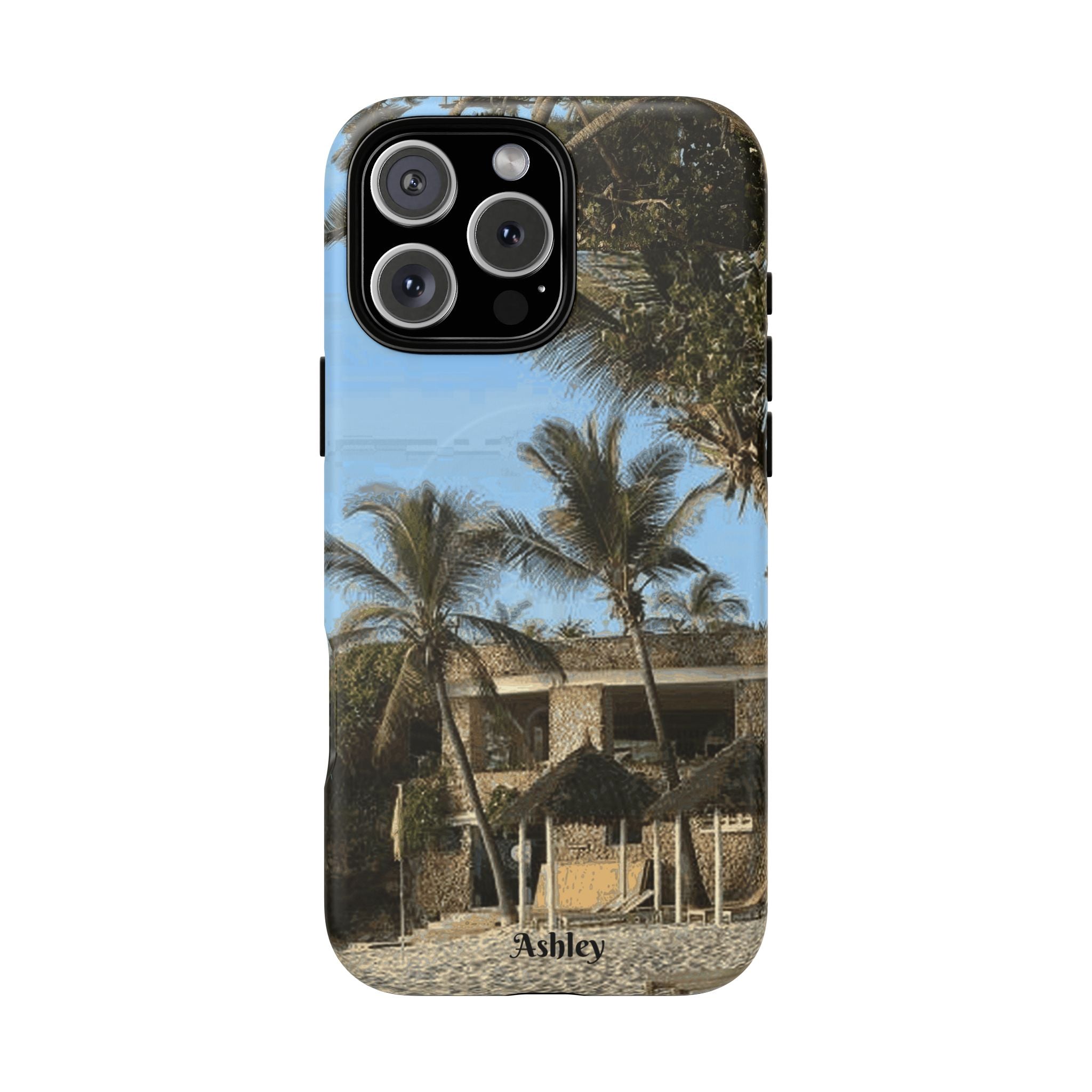 Tropical Palm Beach Magnetic Phone Case — Customizable 'Ashley' Seaside Design