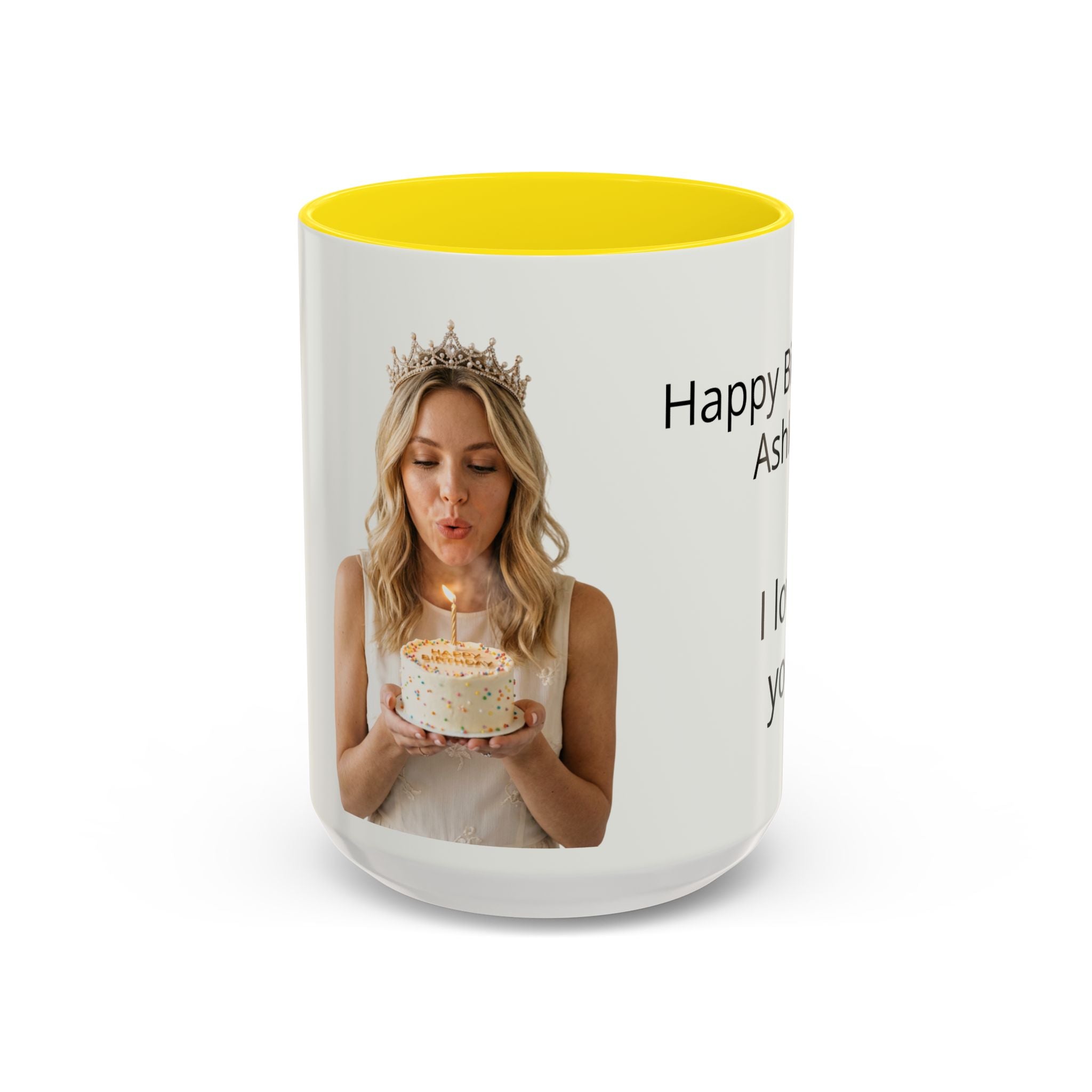 Personalized 'Happy Birthday [Name] I Love You' Accent Coffee Mug