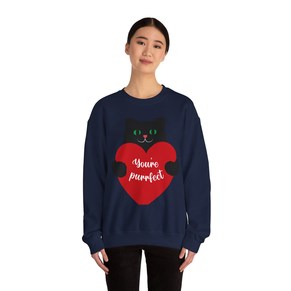 Cat Valentine Sweatshirt - "You're Purrfect" Heart Graphic