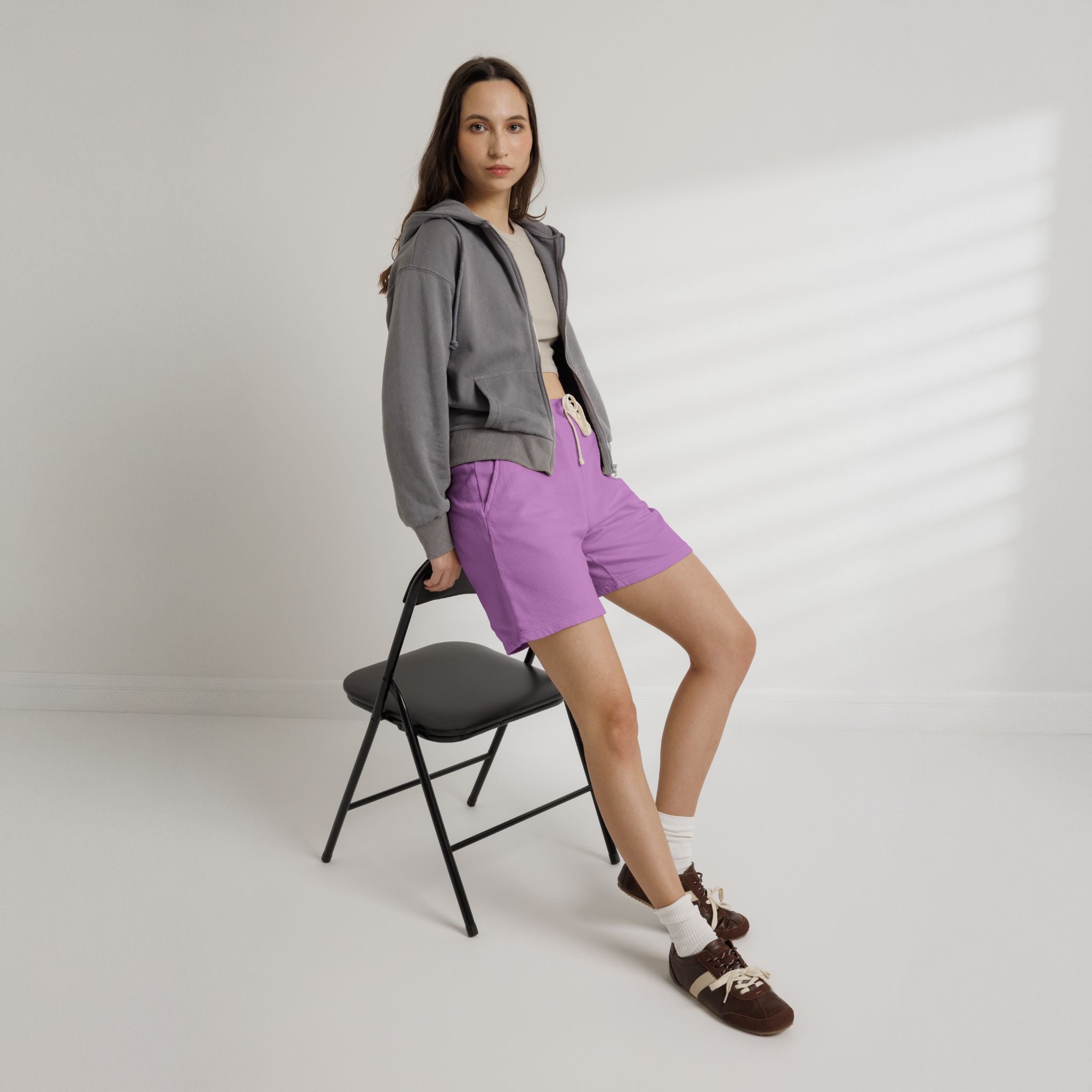 Lightweight Fleece Sweat Shorts — Garment-Dyed Casual Lounge Shorts