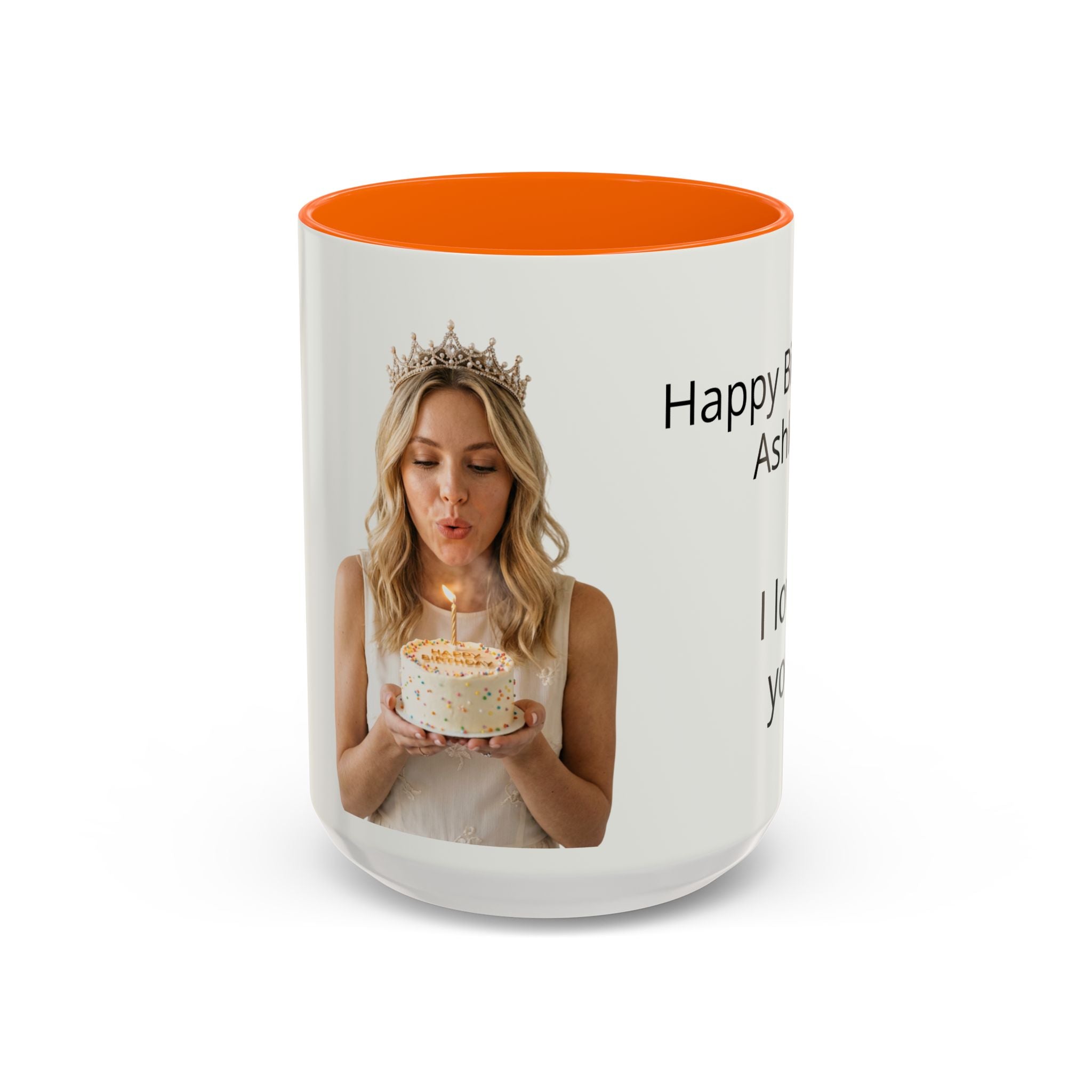 Personalized 'Happy Birthday [Name] I Love You' Accent Coffee Mug