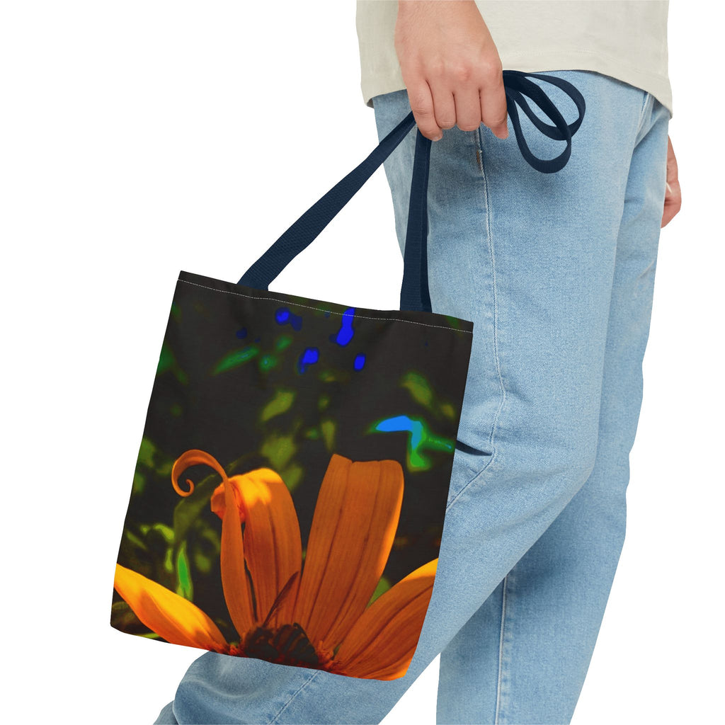 Floral Sunset Tote Bag — Vibrant Orange Daisy All-Over Print