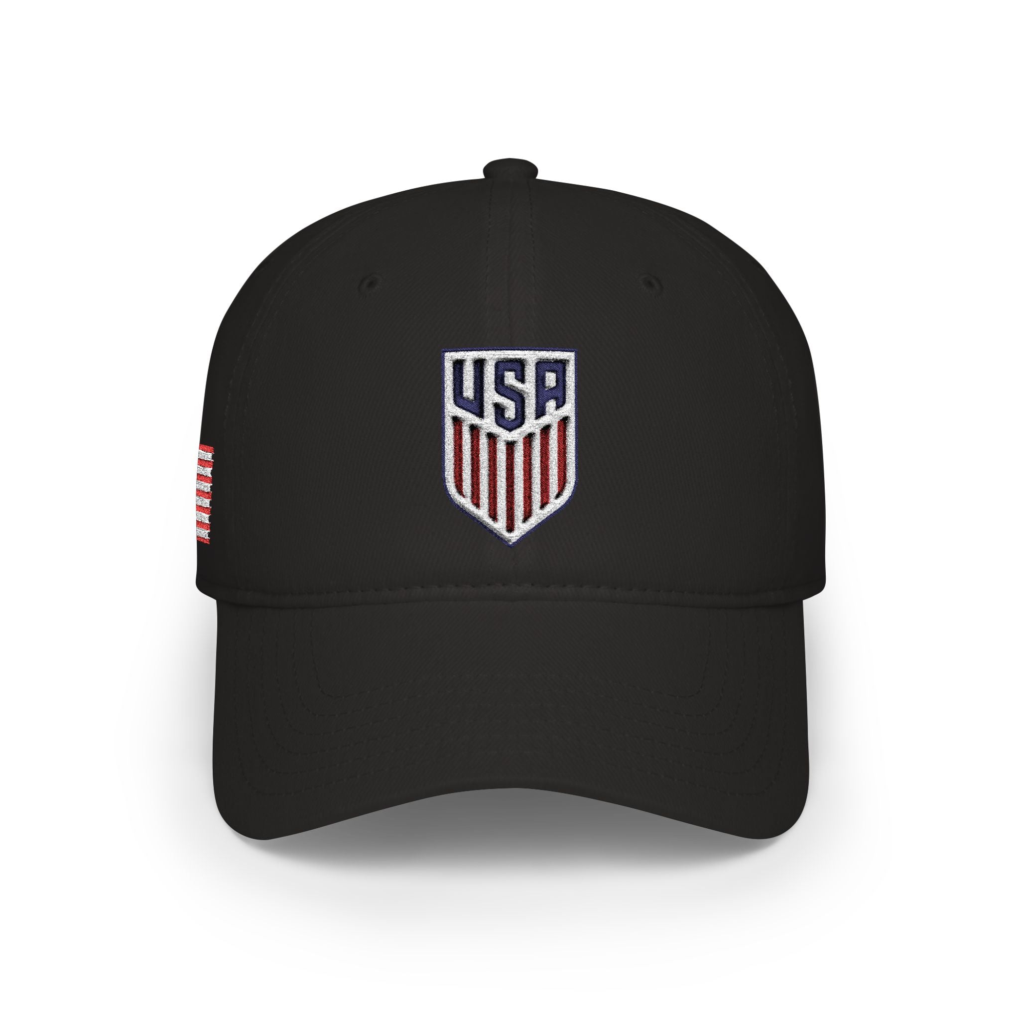 USA Shield Low Profile Baseball Cap – Patriotic Red Team Hat
