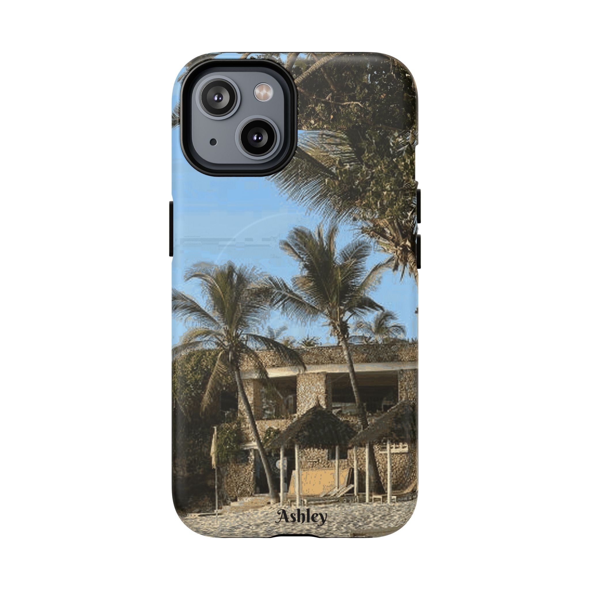 Tropical Palm Beach Magnetic Phone Case — Customizable 'Ashley' Seaside Design