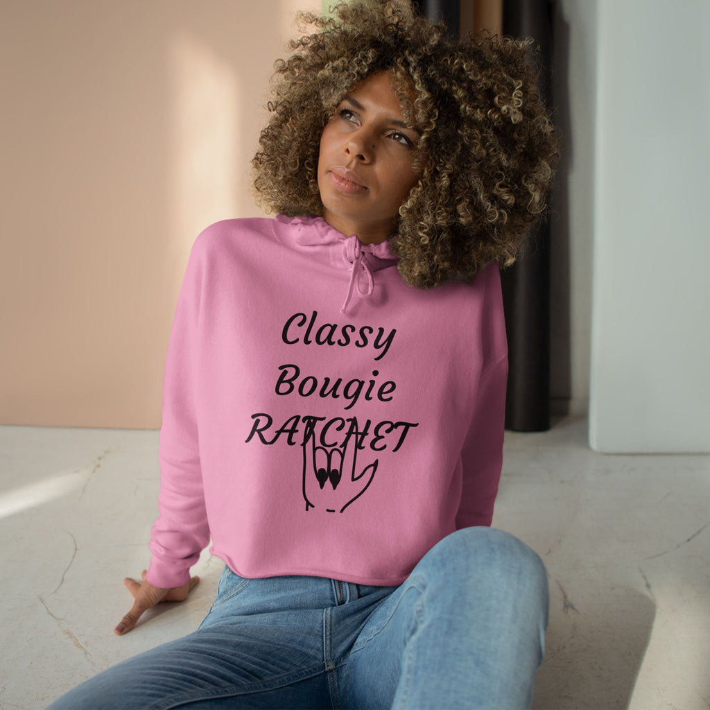 Classy Bougie Ratchet Crop Hoodie —  Feminine Cropped Sweatshirt
