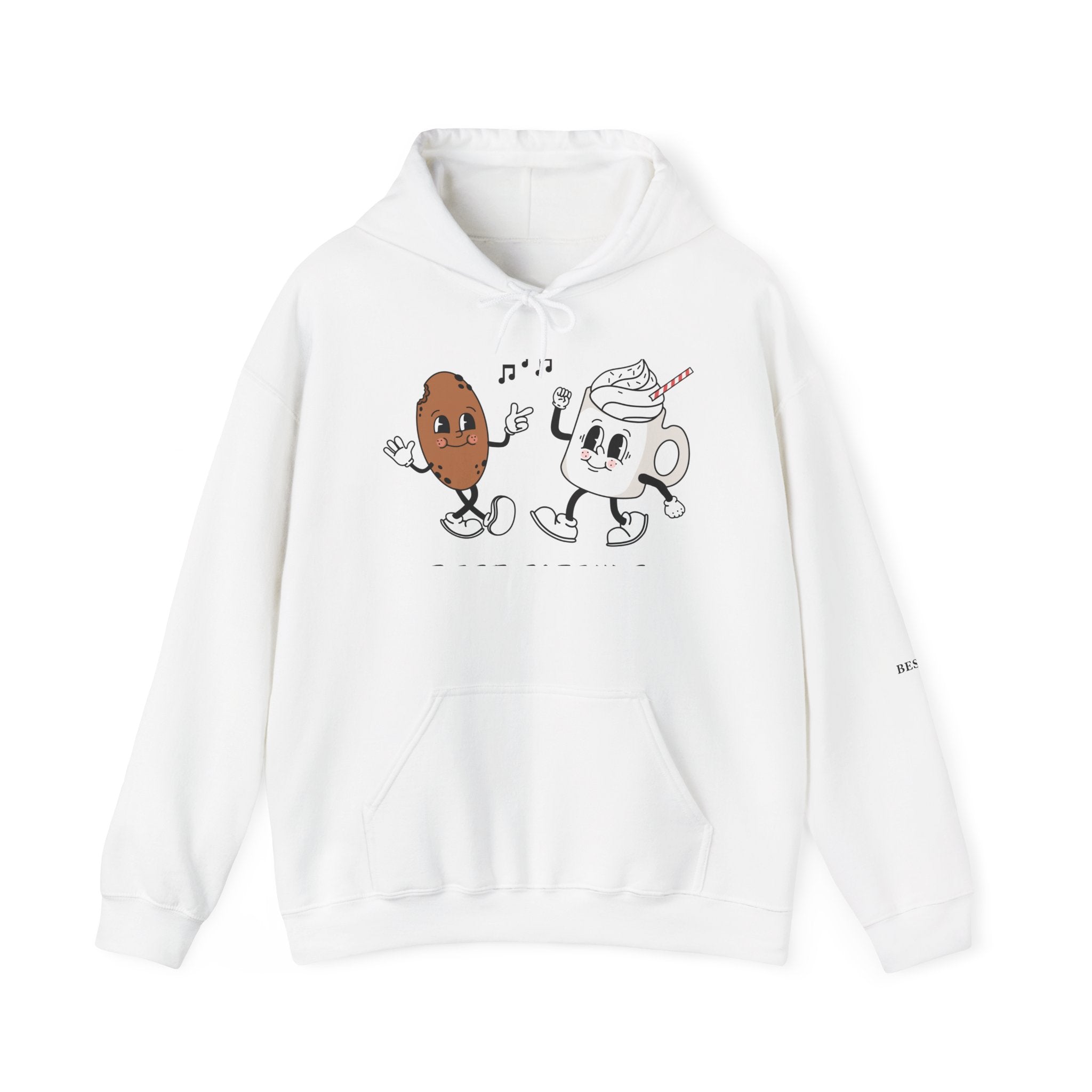 Coffee & Donut Hoodie — Cute Dancing Coffee Cup and Donut Graphic Sweatshirt